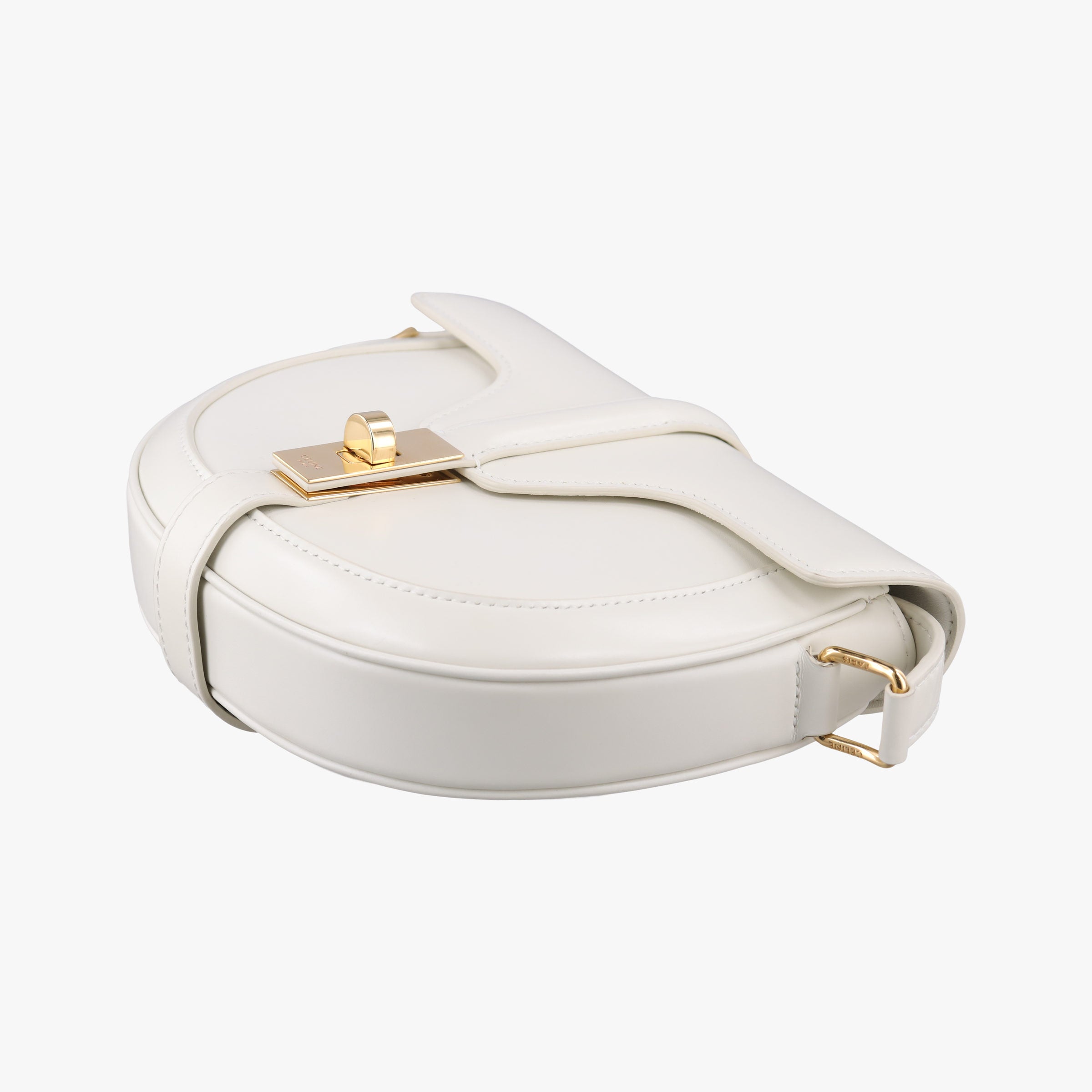 Pre-owned Celine Small Besace 16 White Leather  shoulderbag | stylenewstar