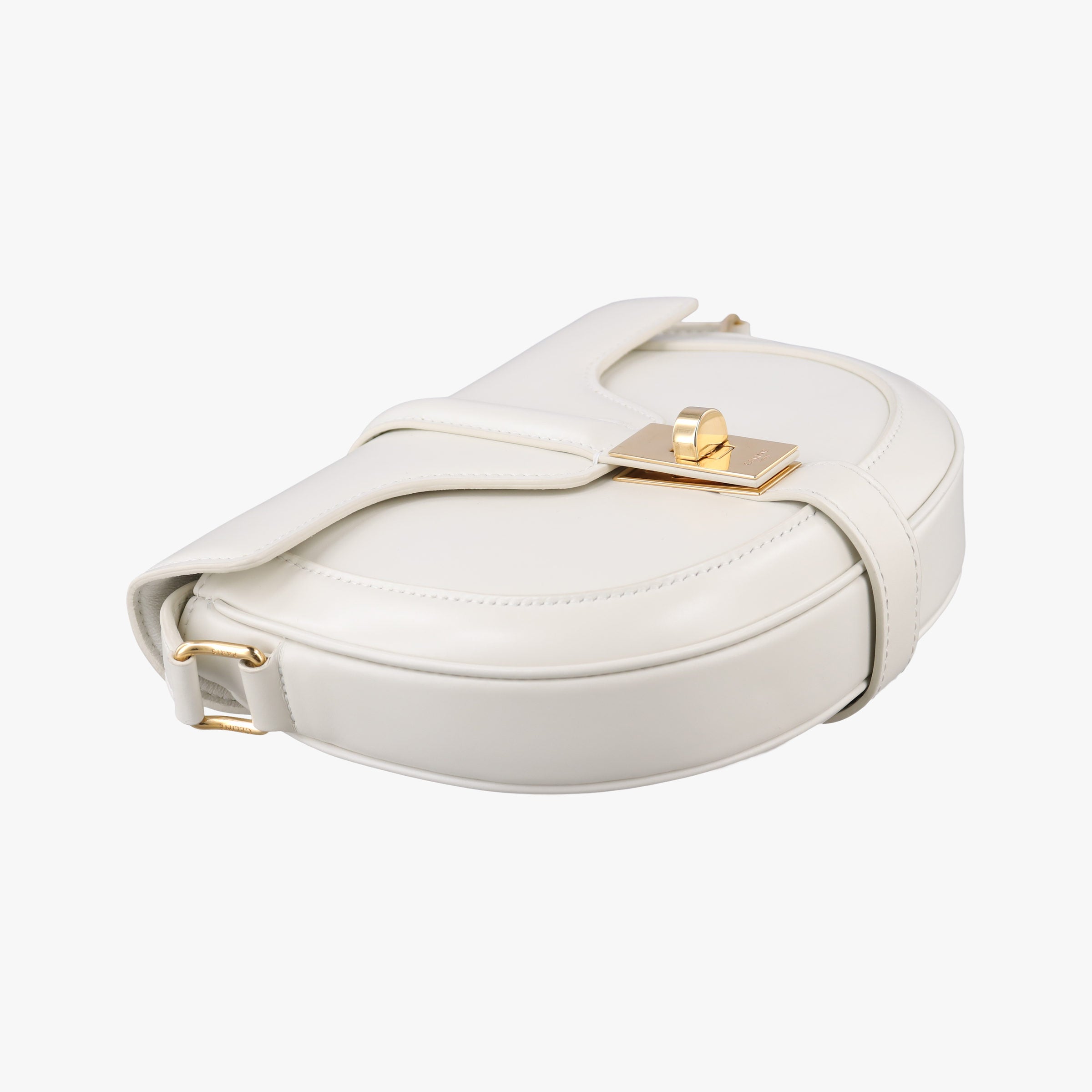 Pre-owned Celine Small Besace 16 White Leather  shoulderbag | stylenewstar
