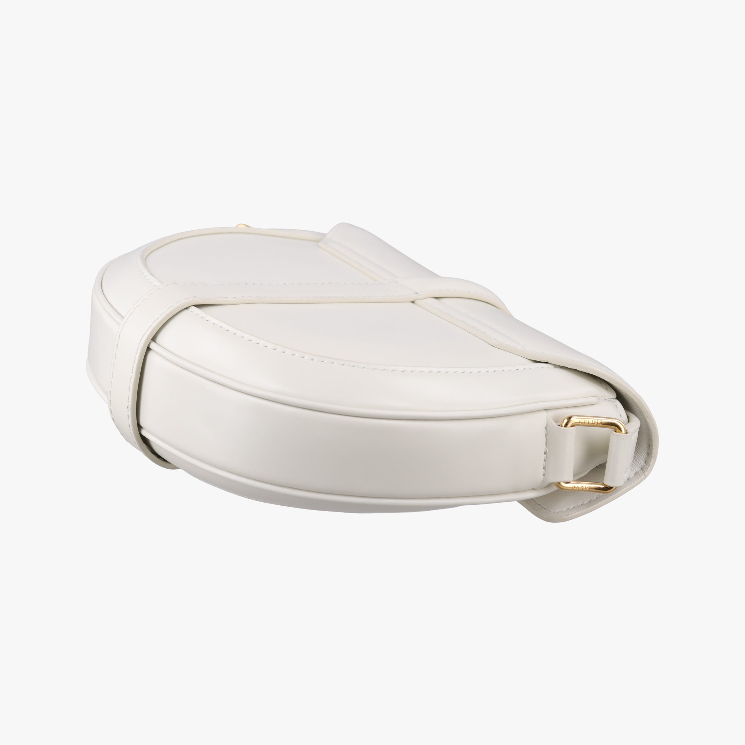 Pre-owned Celine Small Besace 16 White Leather  shoulderbag | stylenewstar