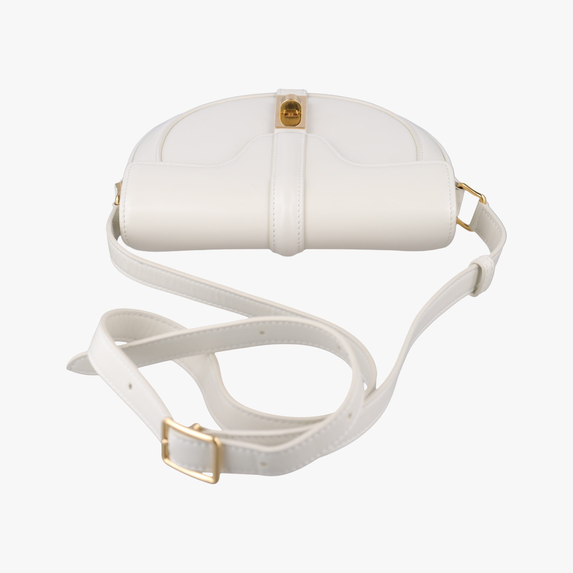 Pre-owned Celine Small Besace 16 White Leather  shoulderbag | stylenewstar