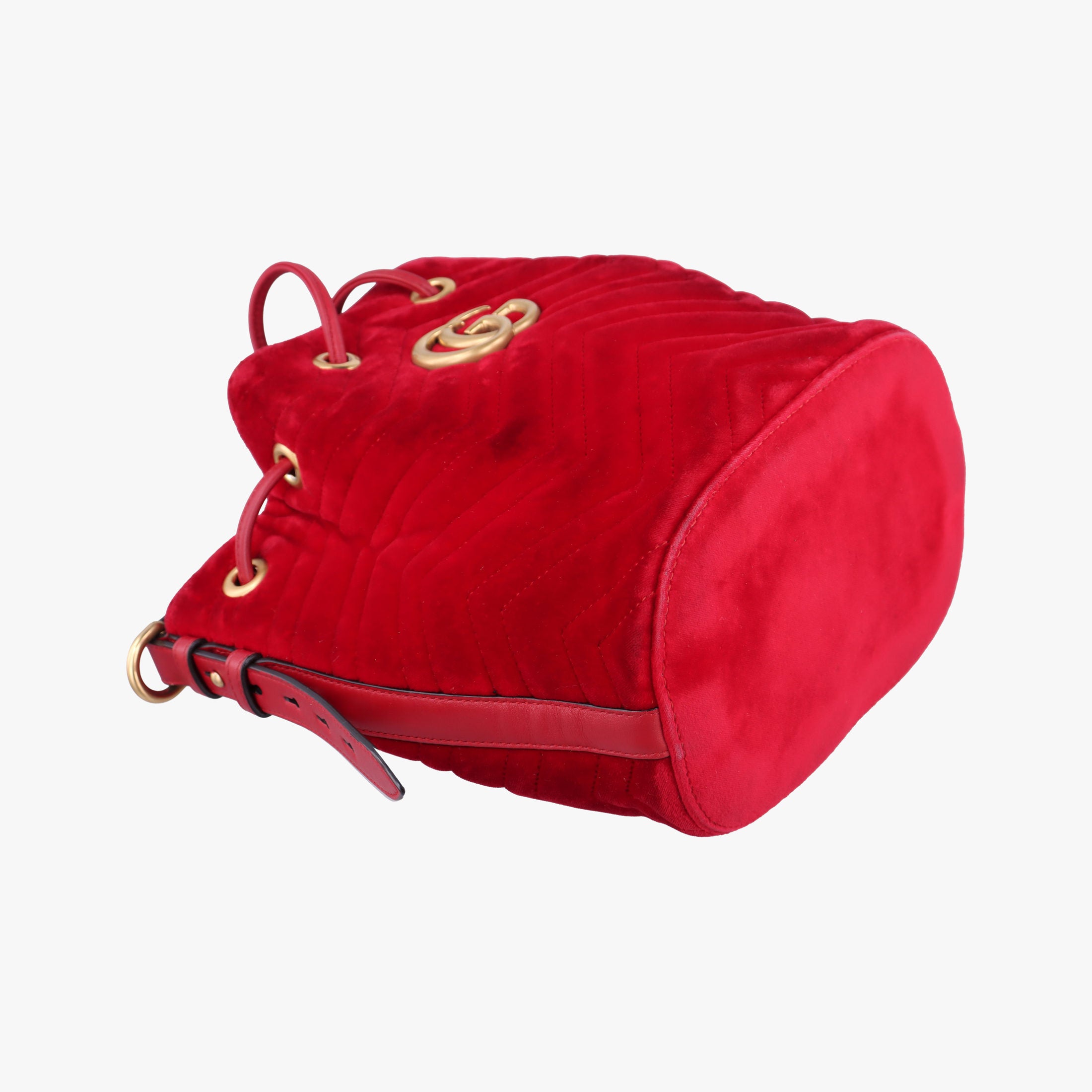 Secondhand Gucci GG Marmont Red velour 525081 shoulderbag | stylenewstar