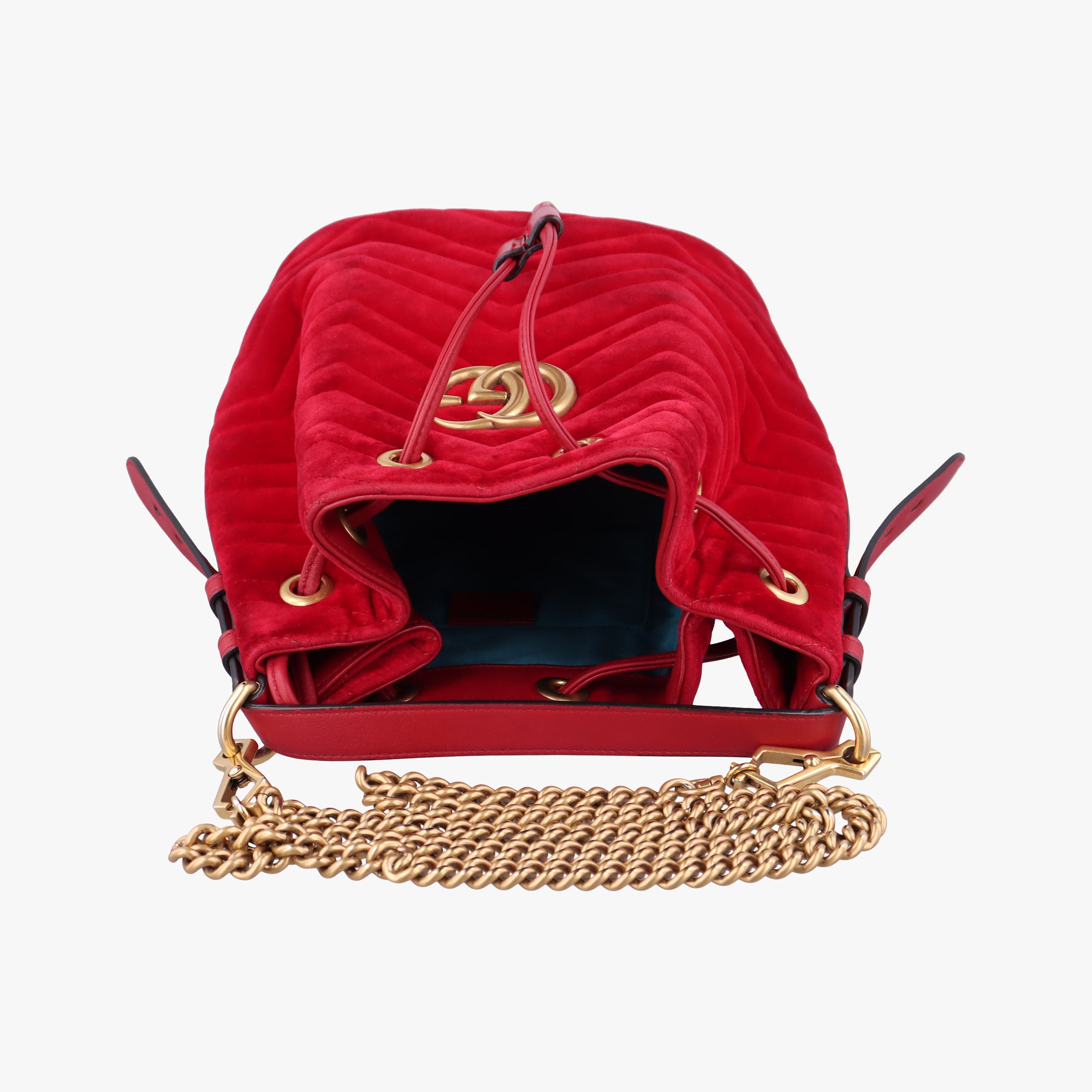 Secondhand Gucci GG Marmont Red velour 525081 shoulderbag | stylenewstar