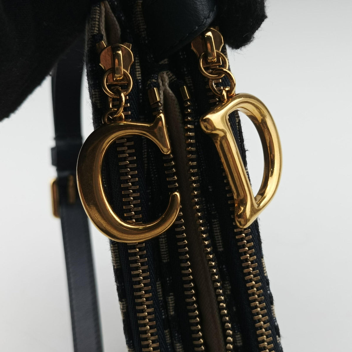 Pre-owned Christian Dior Saddle Blue Jacquard  shoulderbag | stylenewstar