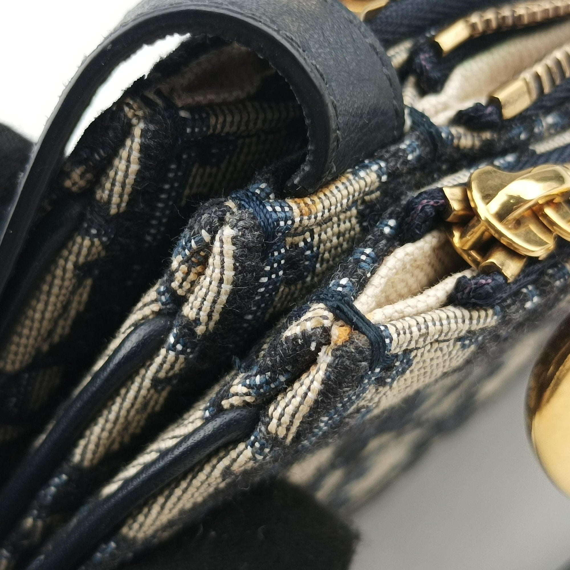 Pre-owned Christian Dior Saddle Blue Jacquard  shoulderbag | stylenewstar