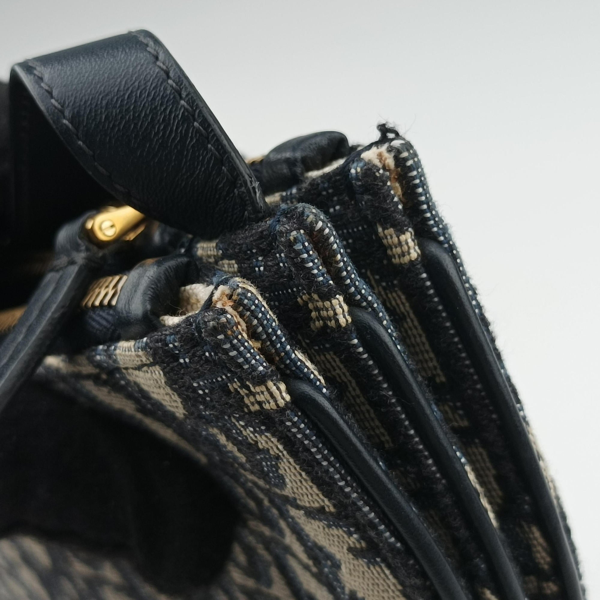 Pre-owned Christian Dior Saddle Blue Jacquard  shoulderbag | stylenewstar