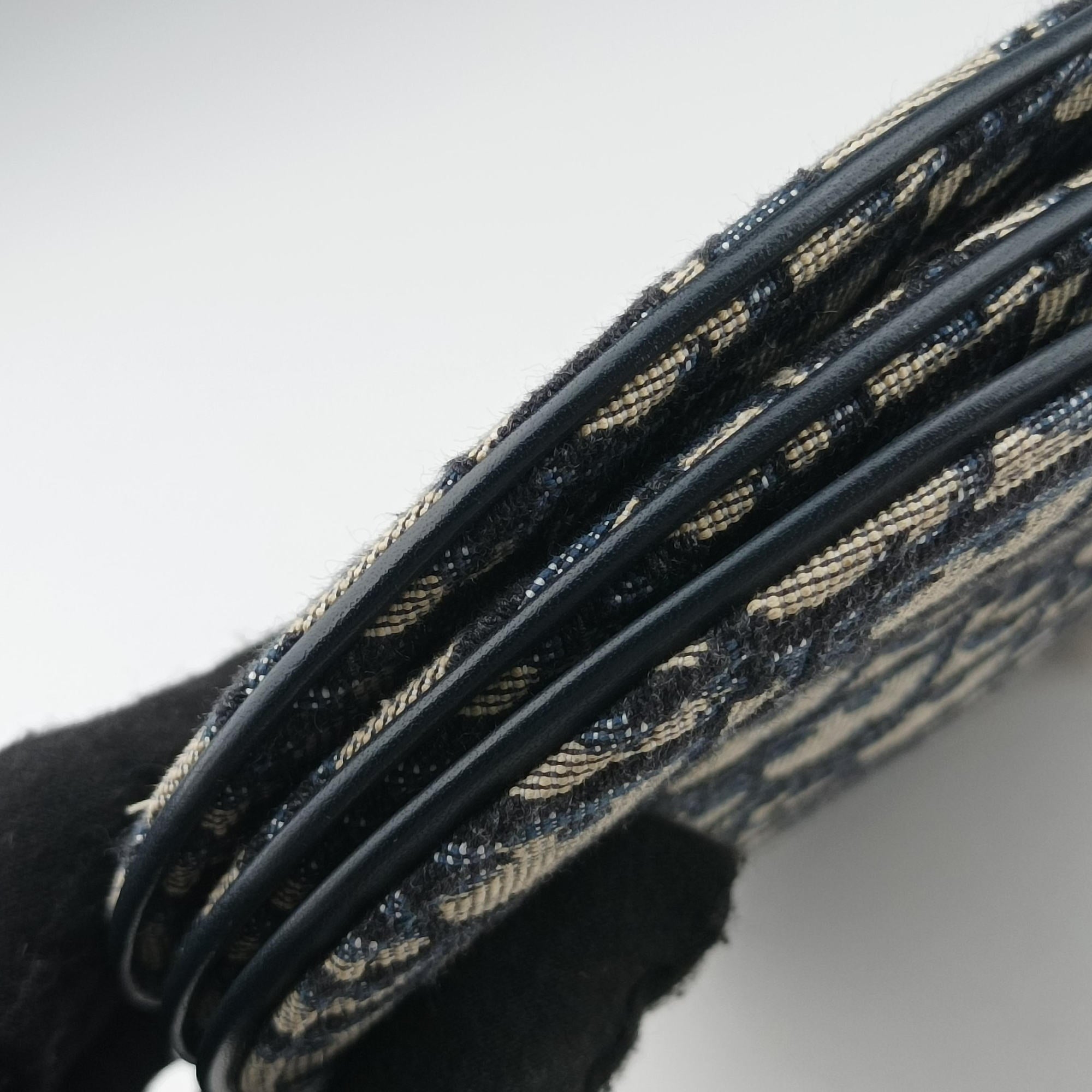 Pre-owned Christian Dior Saddle Blue Jacquard  shoulderbag | stylenewstar