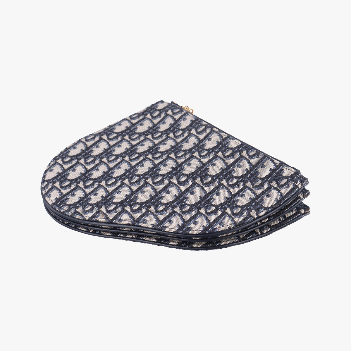 Pre-owned Christian Dior Saddle Blue Jacquard  shoulderbag | stylenewstar
