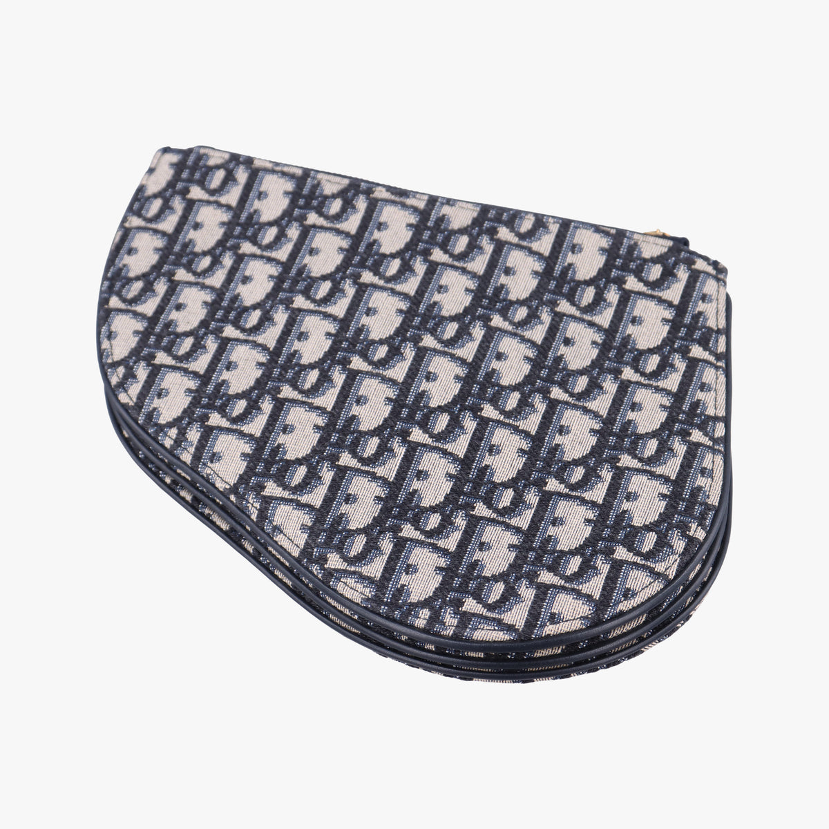 Pre-owned Christian Dior Saddle Blue Jacquard  shoulderbag | stylenewstar