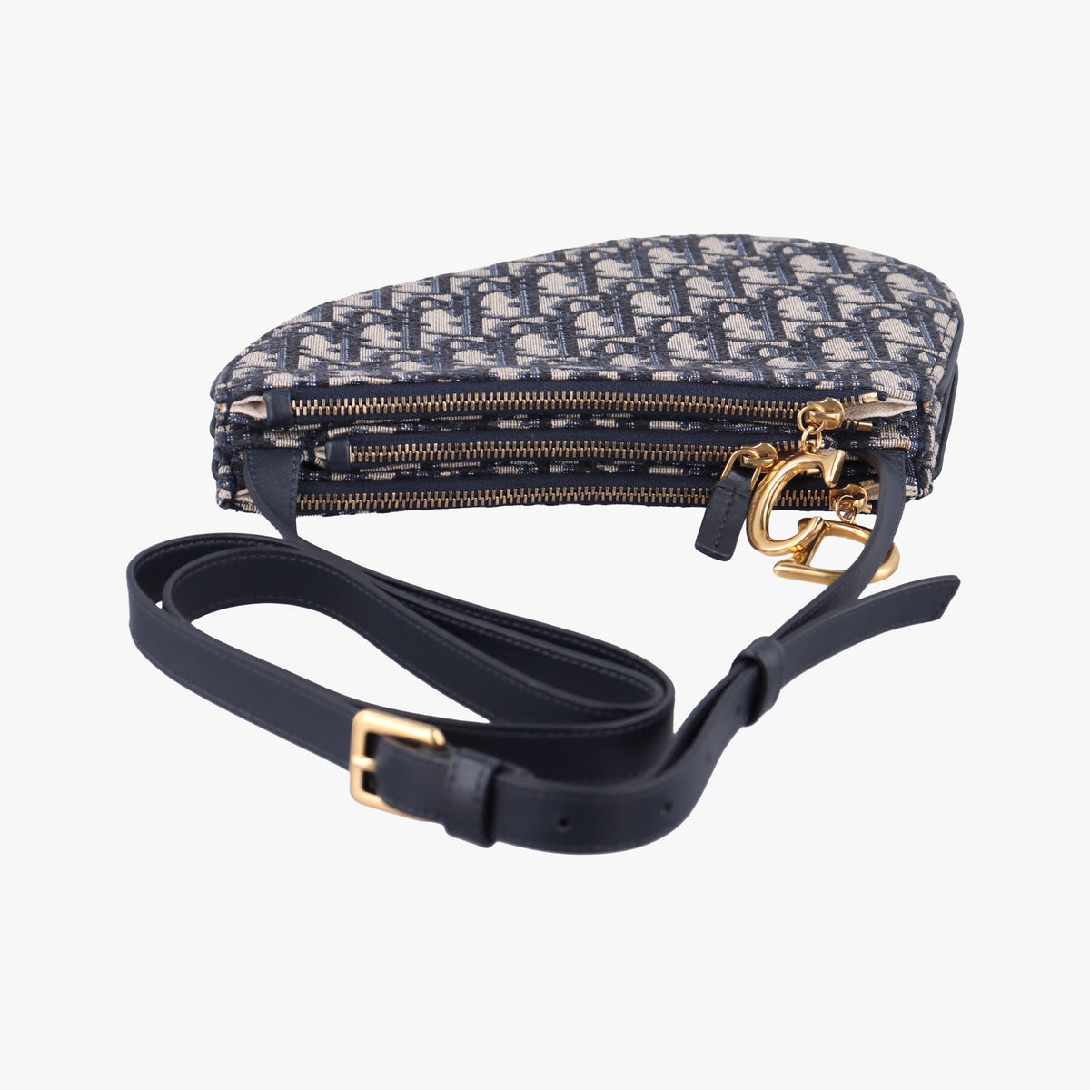 Pre-owned Christian Dior Saddle Blue Jacquard  shoulderbag | stylenewstar