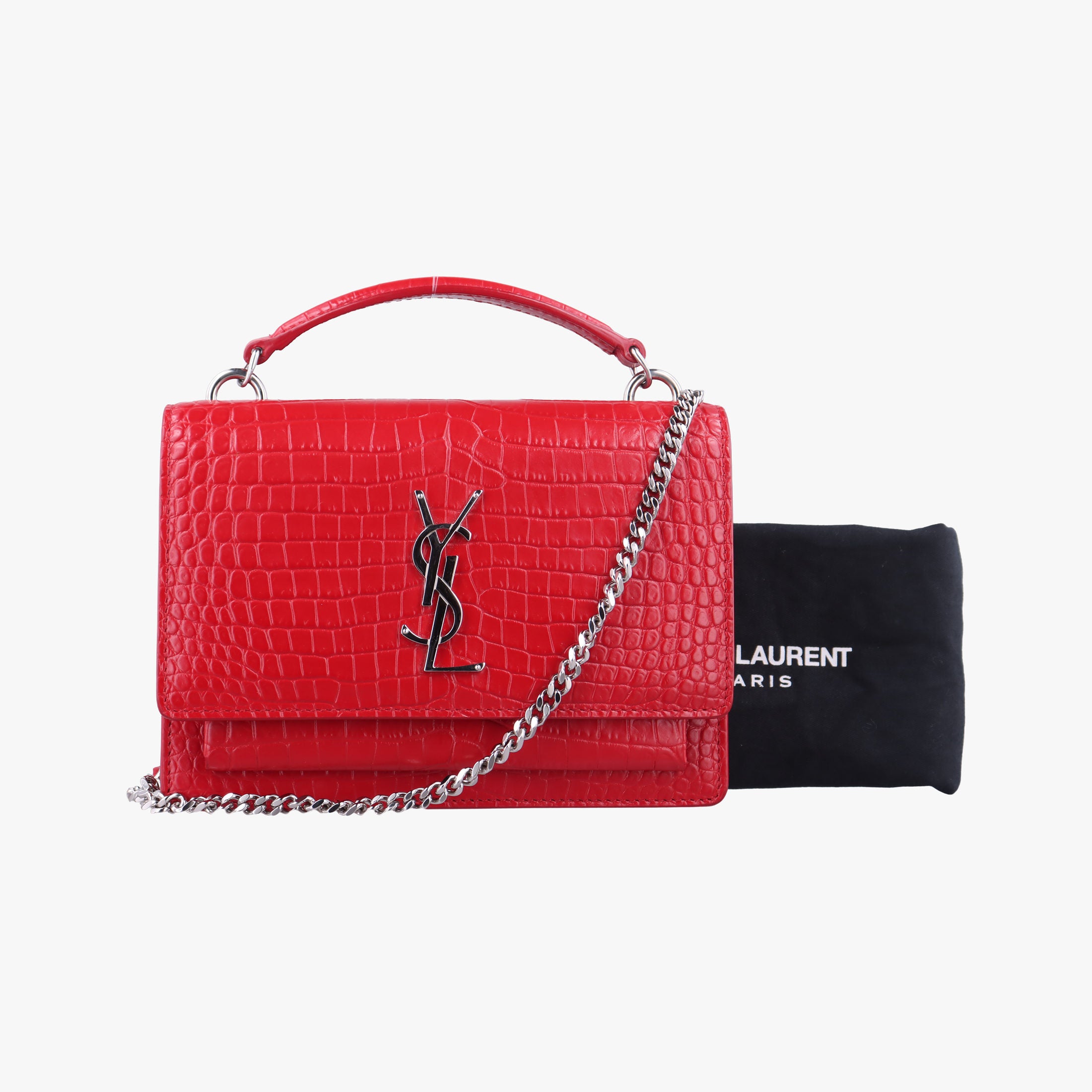 Secondhand Yves Saint Laurent Sunset Red Leather 533026 shoulderbag | stylenewstar