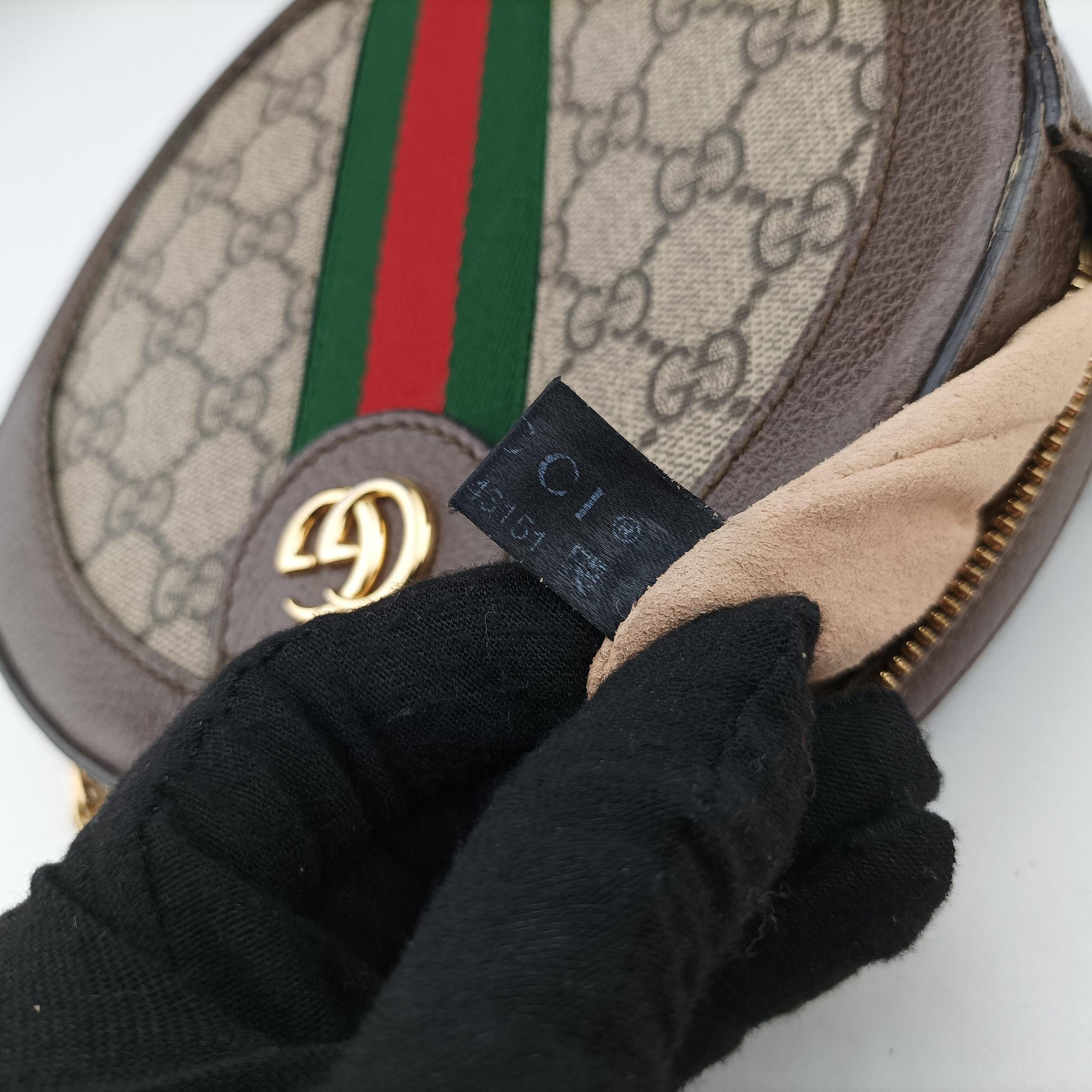 Pre-owned Gucci Ophidia Brown×beige×multi PVC coated canvas×Leather 550618 shoulderbag | stylenewstar