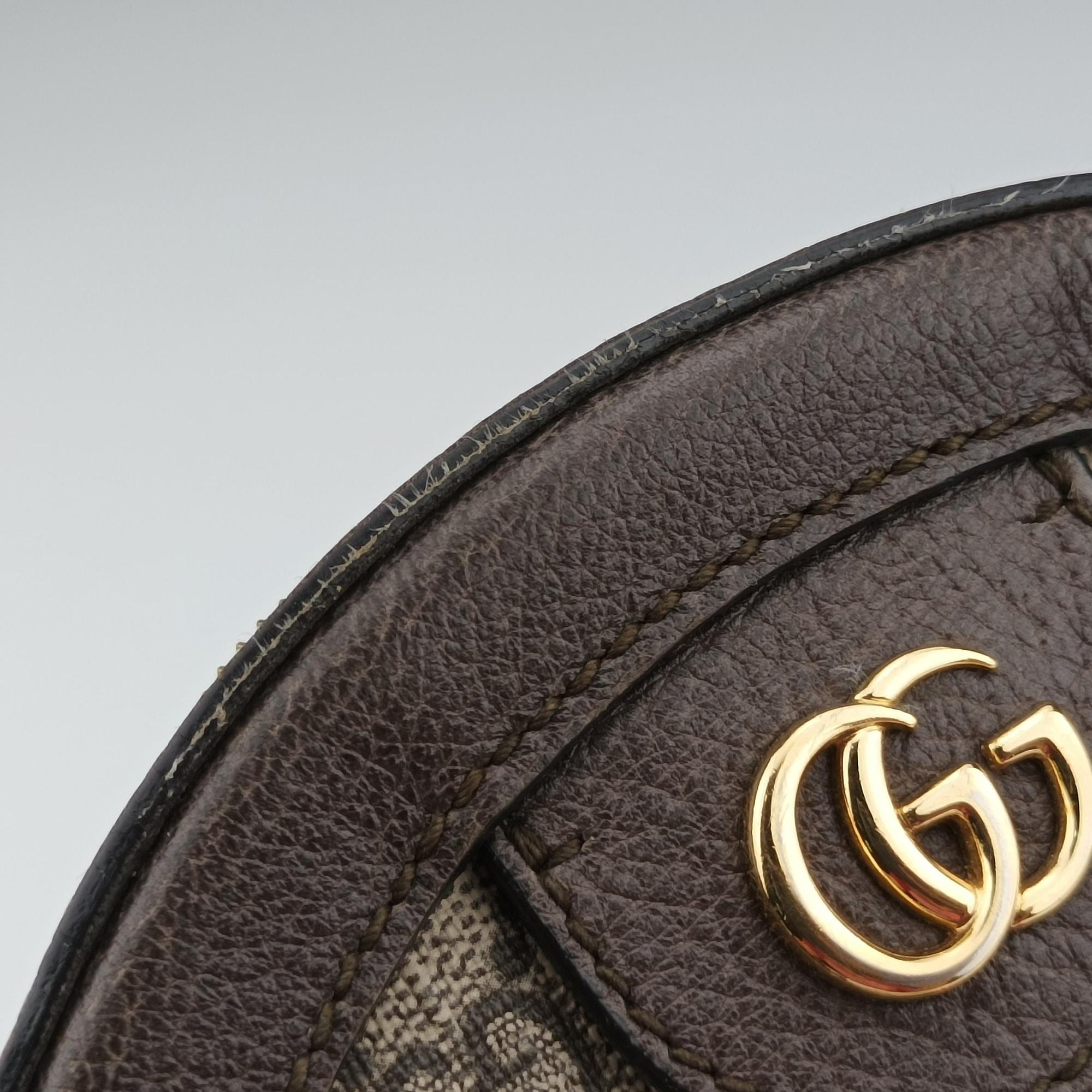 Pre-owned Gucci Ophidia Brown×beige×multi PVC coated canvas×Leather 550618 shoulderbag | stylenewstar
