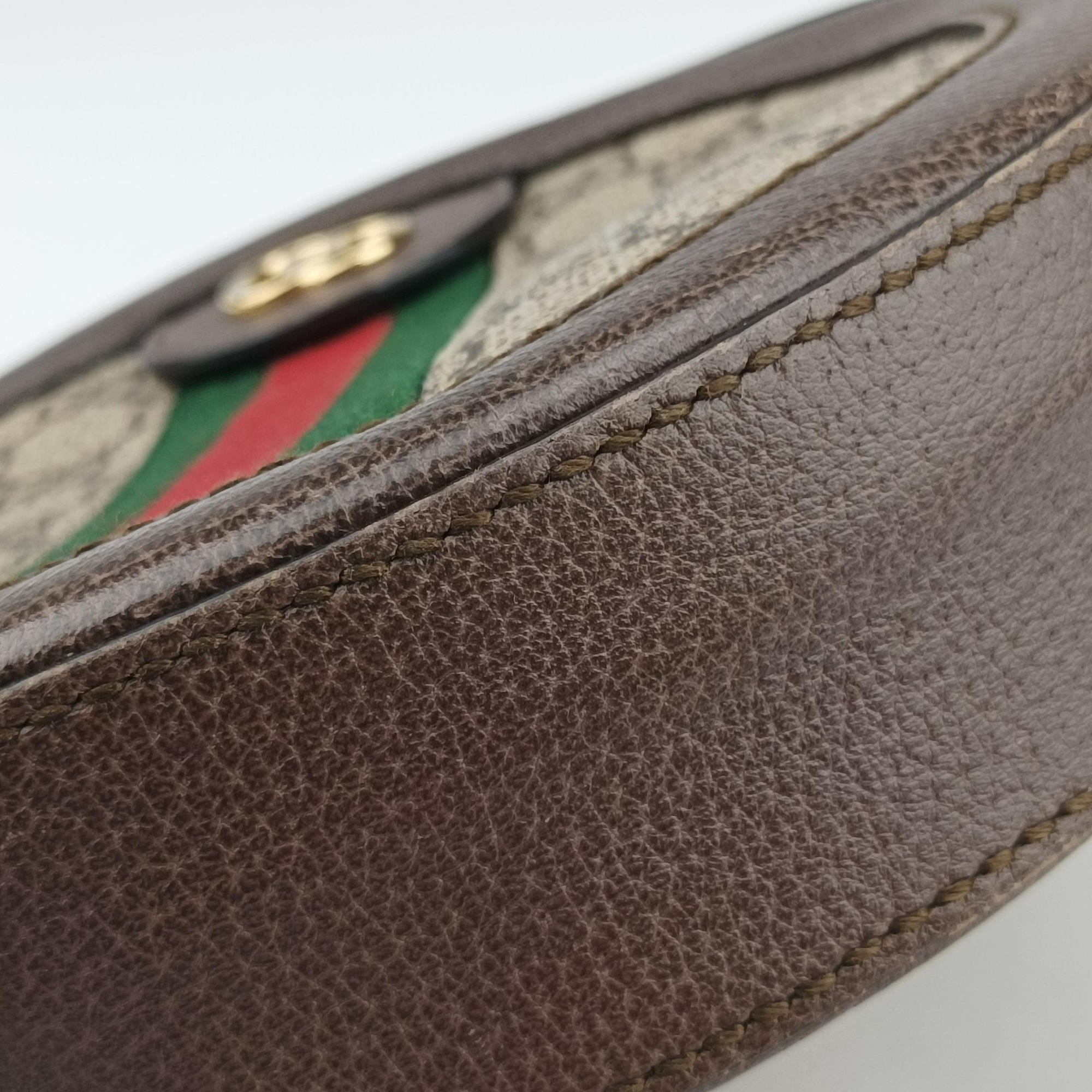 Pre-owned Gucci Ophidia Brown×beige×multi PVC coated canvas×Leather 550618 shoulderbag | stylenewstar
