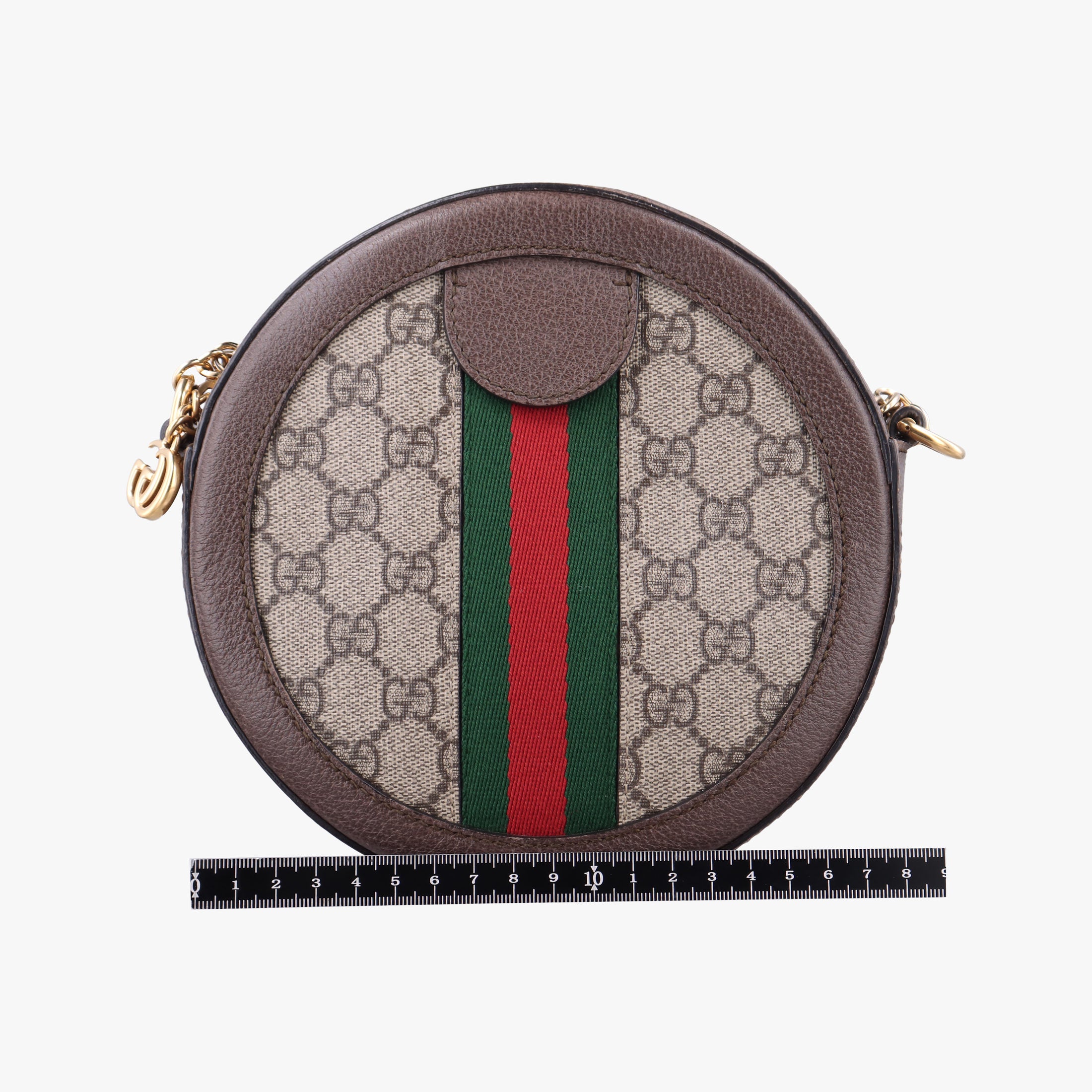 Pre-owned Gucci Ophidia Brown×beige×multi PVC coated canvas×Leather 550618 shoulderbag | stylenewstar