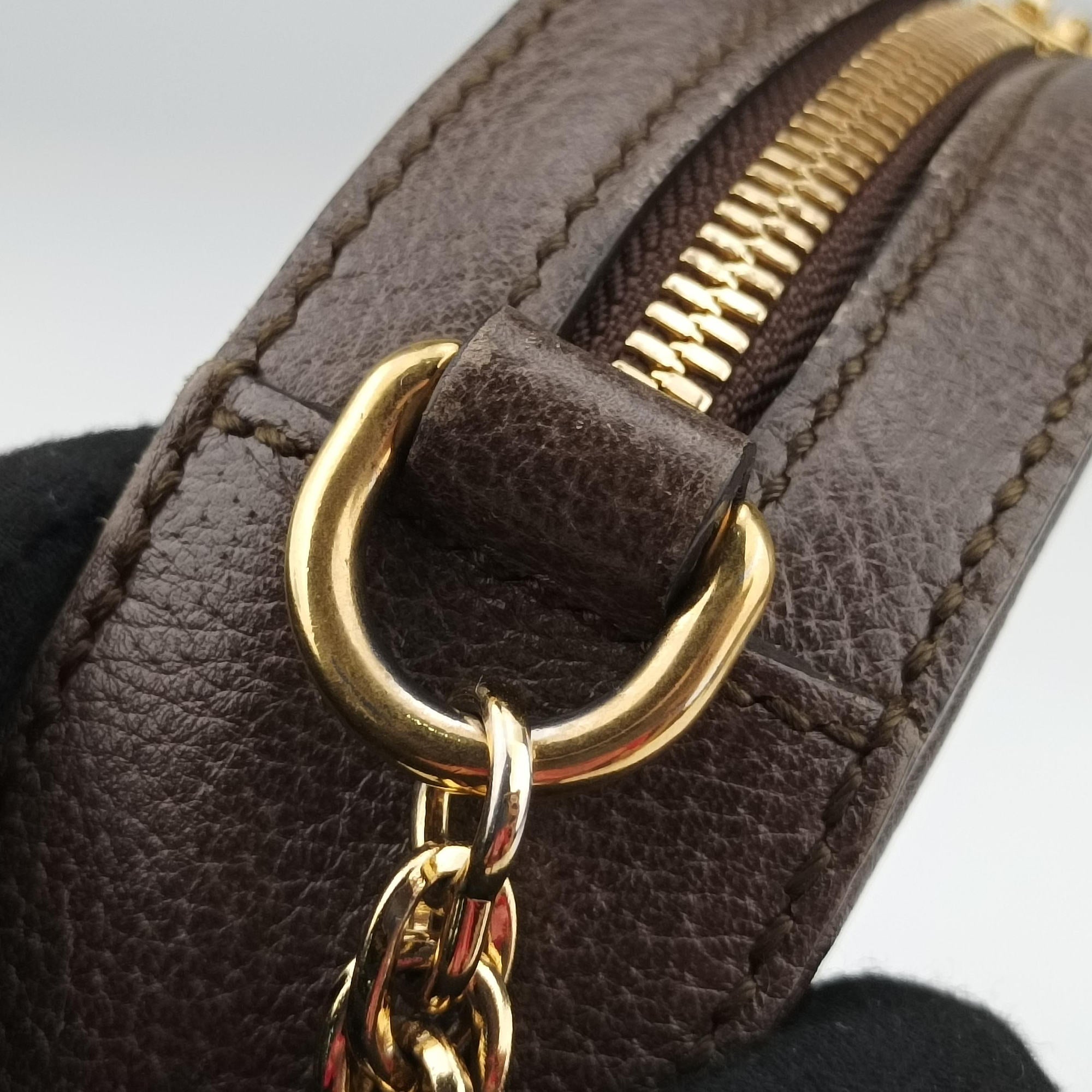 Pre-owned Gucci Ophidia Brown×beige×multi PVC coated canvas×Leather 550618 shoulderbag | stylenewstar