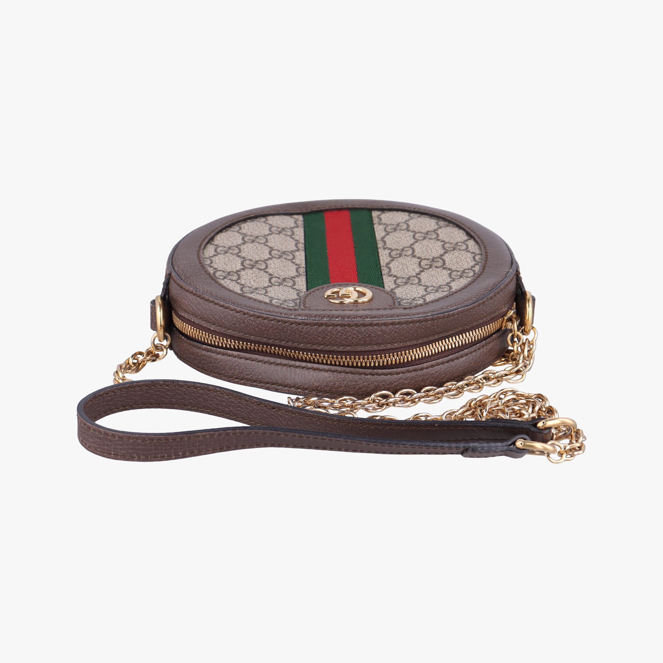 Pre-owned Gucci Ophidia Brown×beige×multi PVC coated canvas×Leather 550618 shoulderbag | stylenewstar
