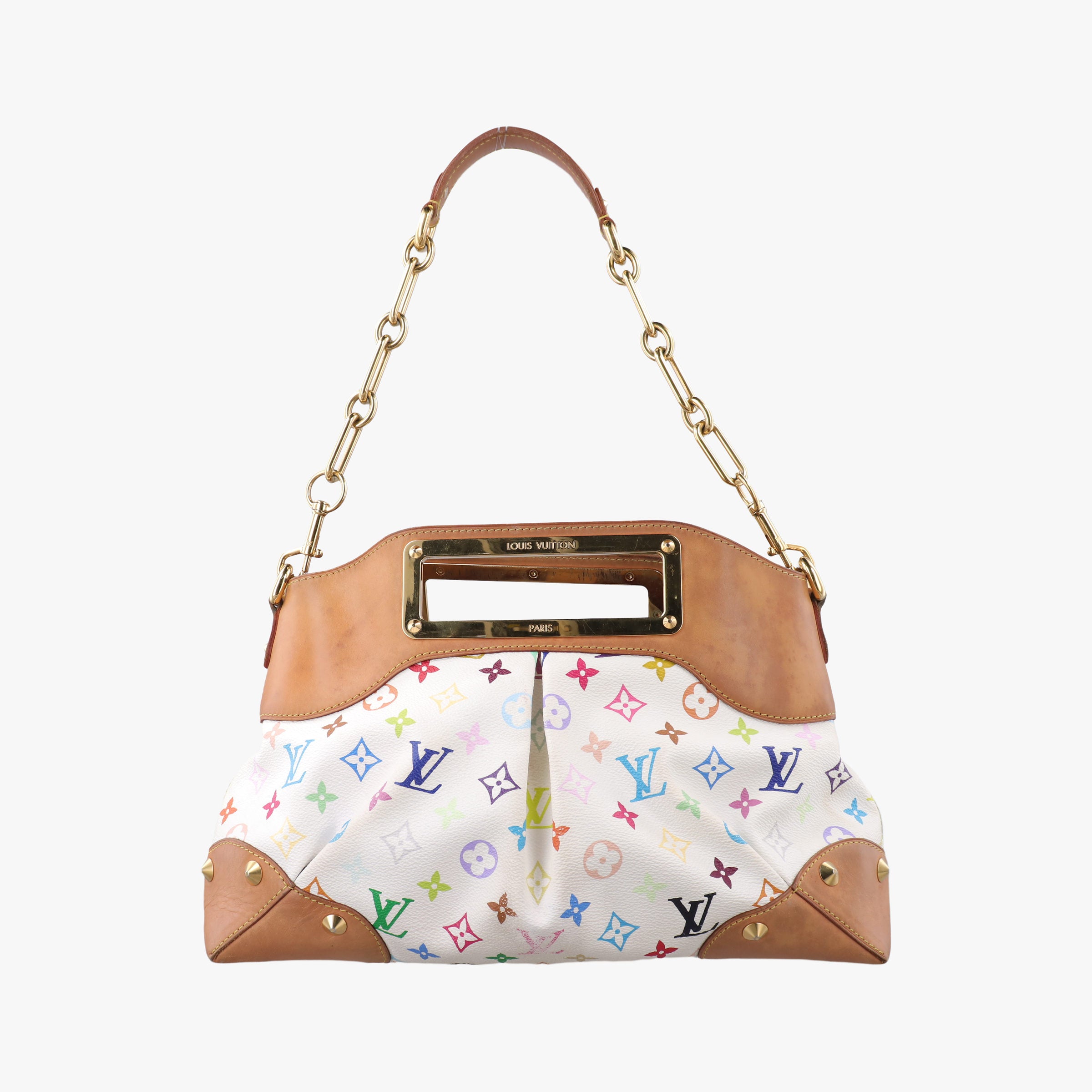 Pre-owned Louis Vuitton JUDY MM white Monogram Multicolor M40255 shoulderbag | stylenewstar