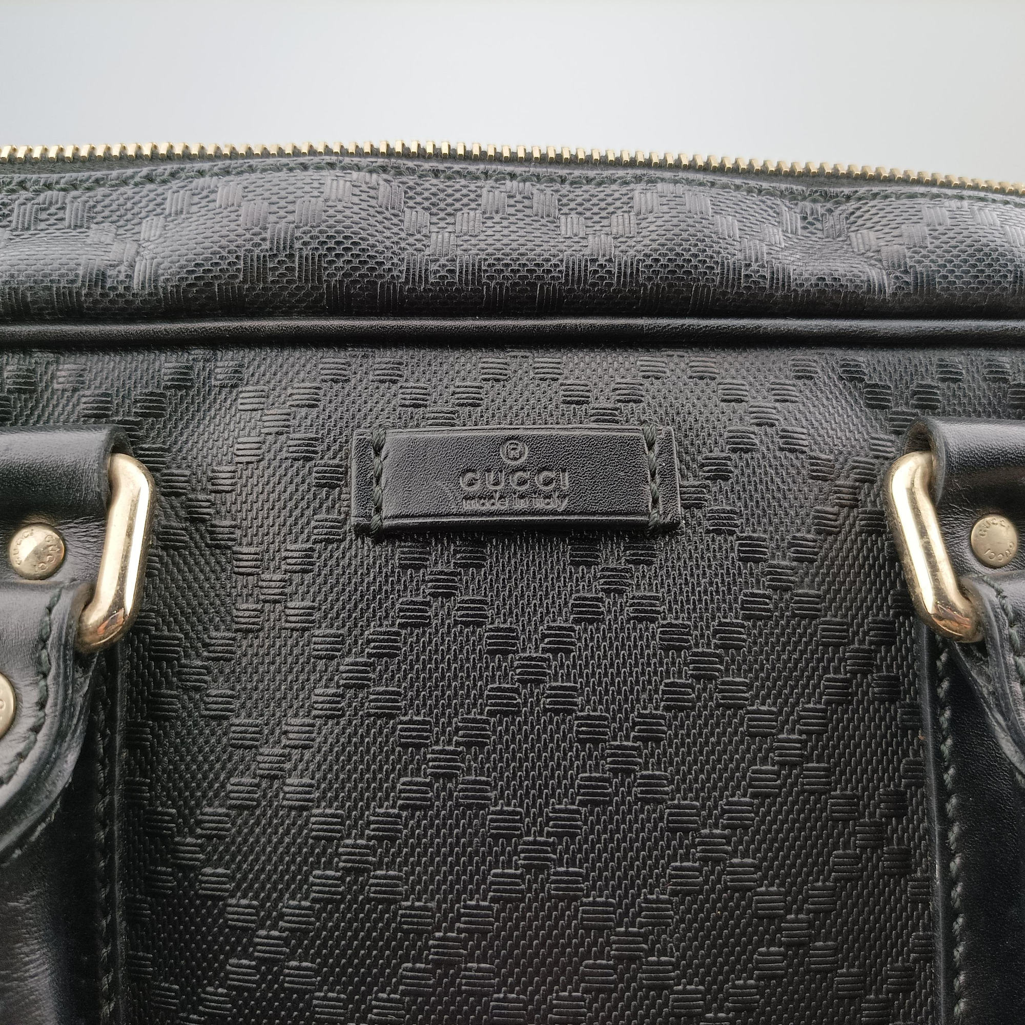 Pre-owned Gucci GG plus GG Supreme Briefcase Black Leather 201480 handbag | stylenewstar