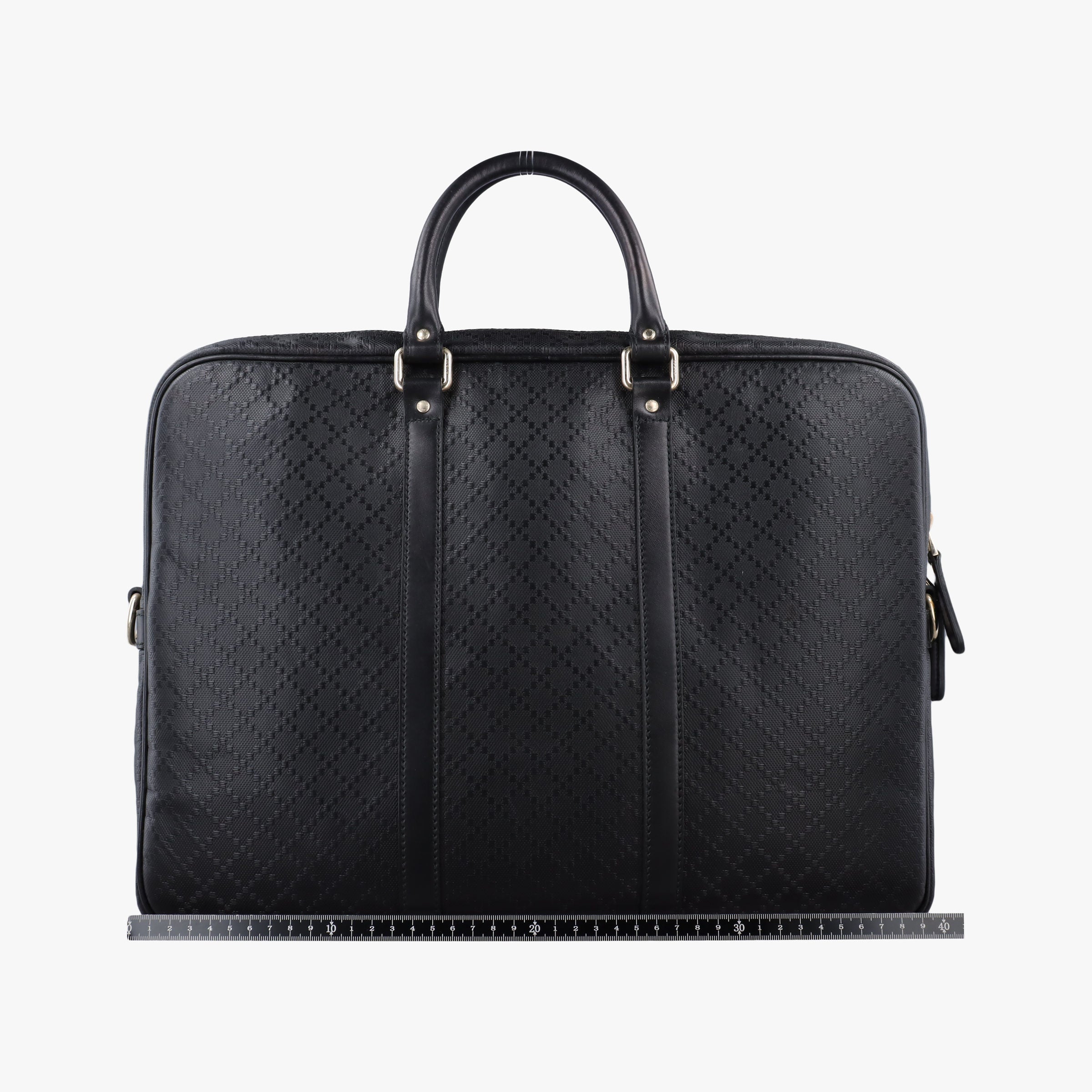 Pre-owned Gucci GG plus GG Supreme Briefcase Black Leather 201480 handbag | stylenewstar