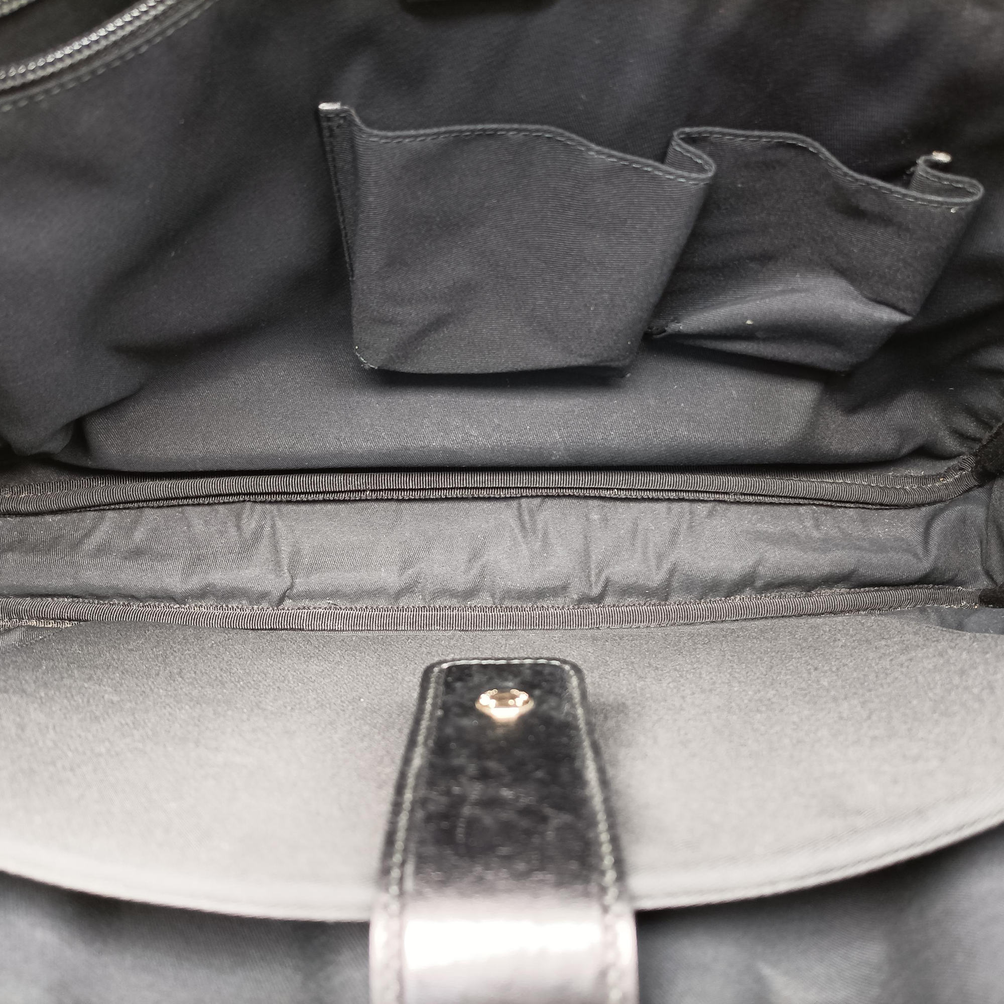 Pre-owned Gucci GG plus GG Supreme Briefcase Black Leather 201480 handbag | stylenewstar