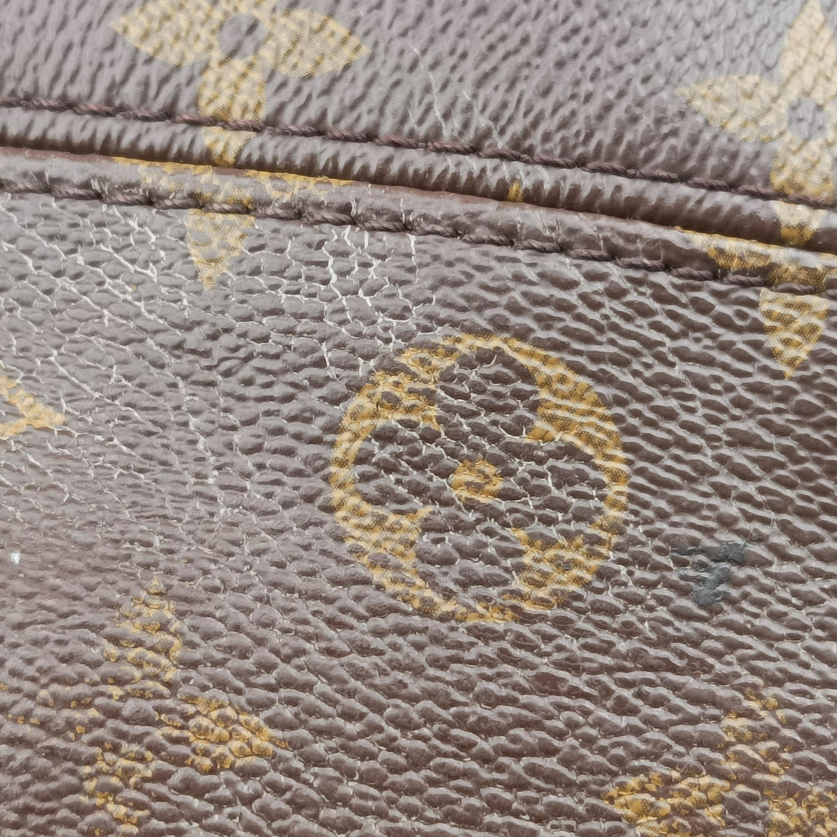 Pre-owned Louis Vuitton PALLAS brown×RAISIN Monogram Canvas×calf leather M41599 shoulderbag | stylenewstar