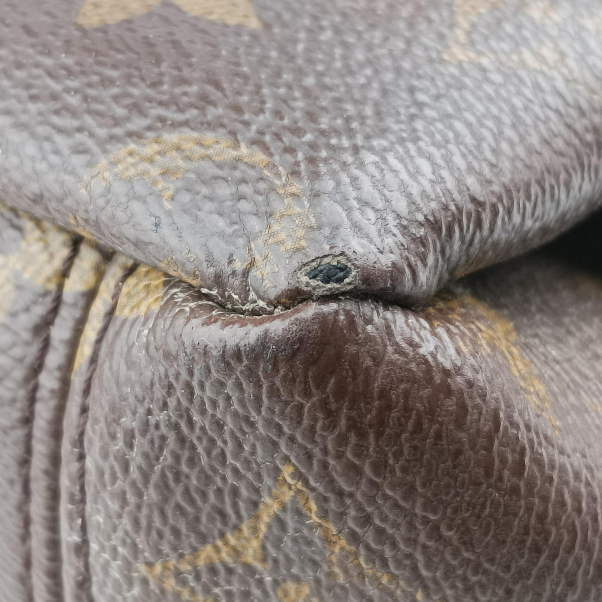 Pre-owned Louis Vuitton PALLAS brown×RAISIN Monogram Canvas×calf leather M41599 shoulderbag | stylenewstar