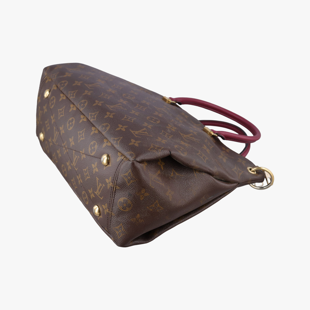 Pre-owned Louis Vuitton PALLAS brown×RAISIN Monogram Canvas×calf leather M41599 shoulderbag | stylenewstar