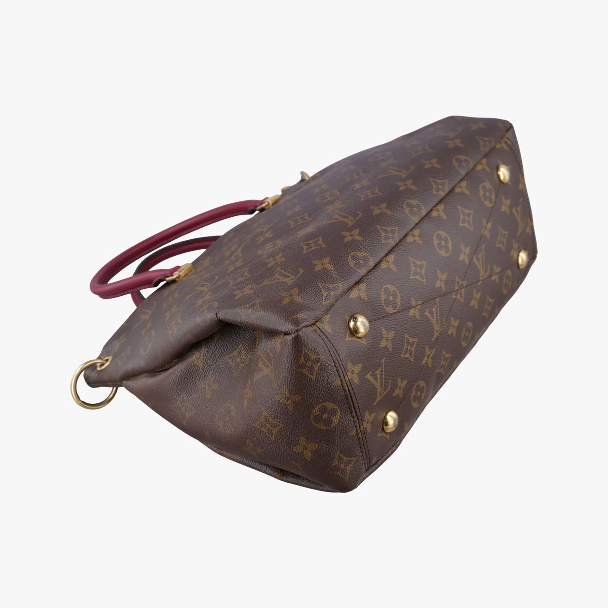 Pre-owned Louis Vuitton PALLAS brown×RAISIN Monogram Canvas×calf leather M41599 shoulderbag | stylenewstar