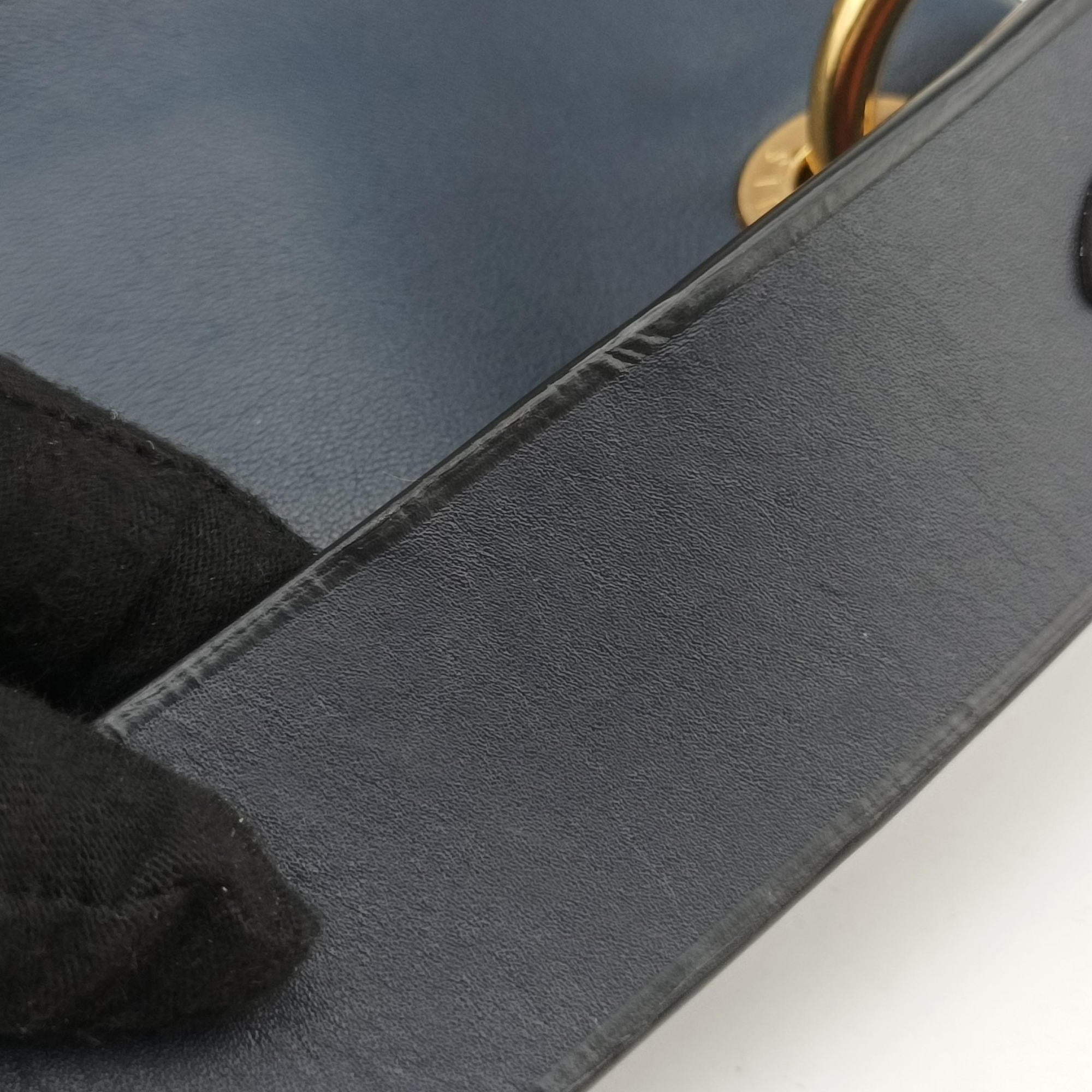Pre-owned Louis Vuitton Tuileries Bezas Brown×Navy Monogram Canvas×calf leather M43154 shoulderbag | stylenewstar