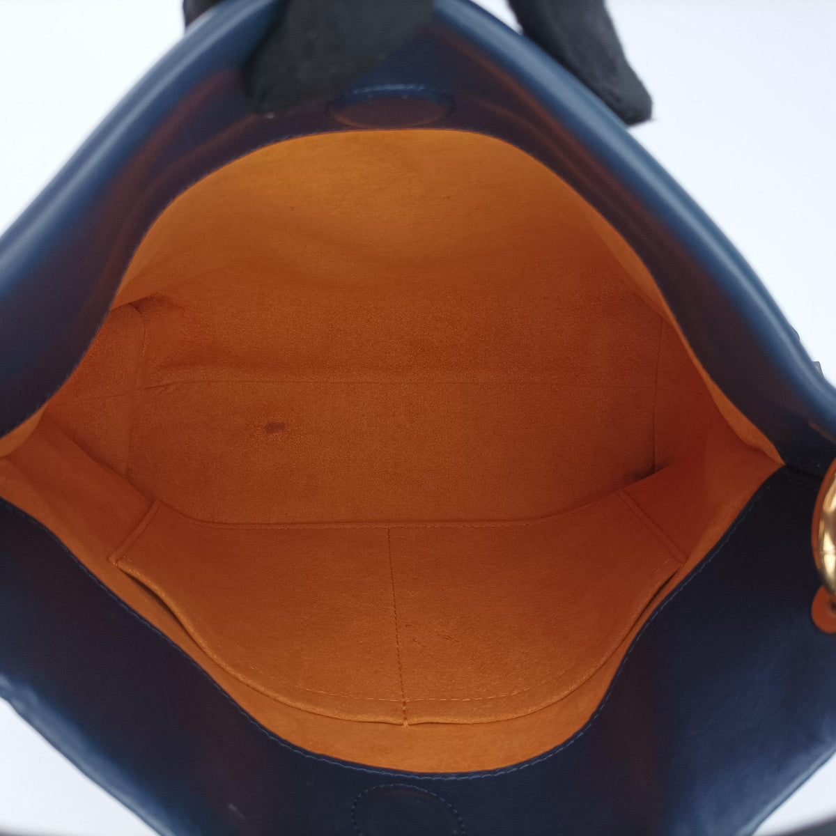 Pre-owned Louis Vuitton Tuileries Bezas Brown×Navy Monogram Canvas×calf leather M43154 shoulderbag | stylenewstar