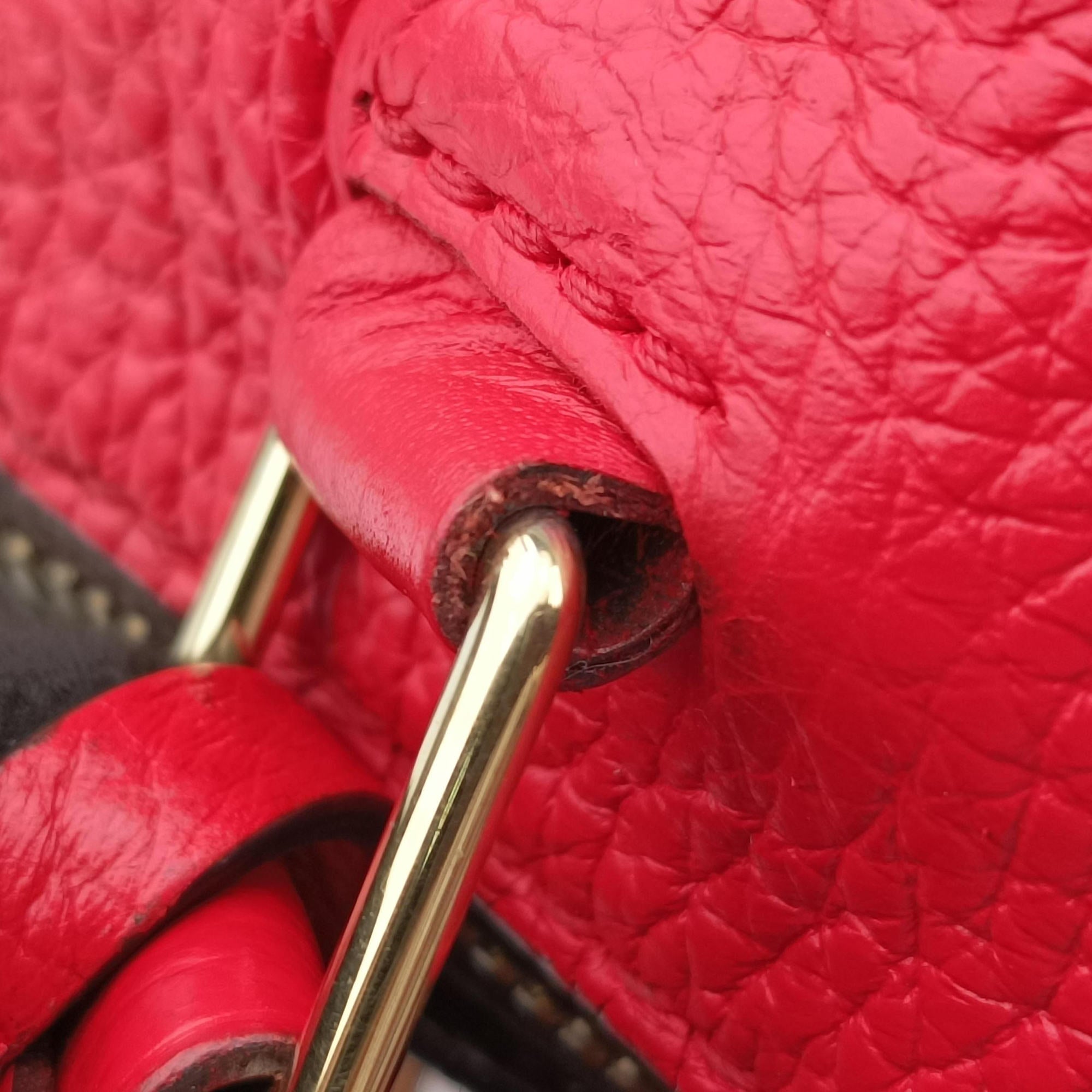 Secondhand Louis Vuitton RETIRO PM brown×CERISE Monogram Canvas×calf leather M40546 shoulderbag | stylenewstar