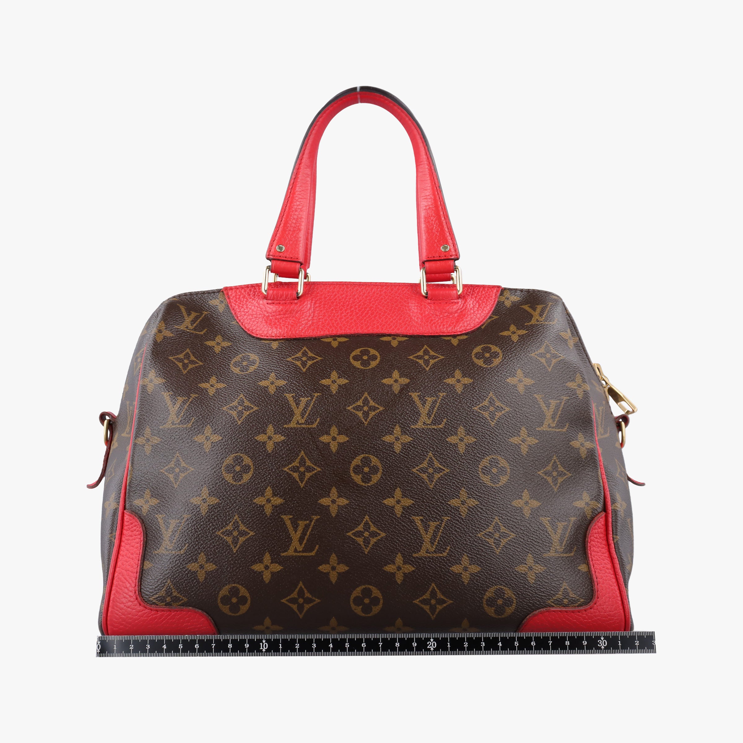 Secondhand Louis Vuitton RETIRO PM brown×CERISE Monogram Canvas×calf leather M40546 shoulderbag | stylenewstar