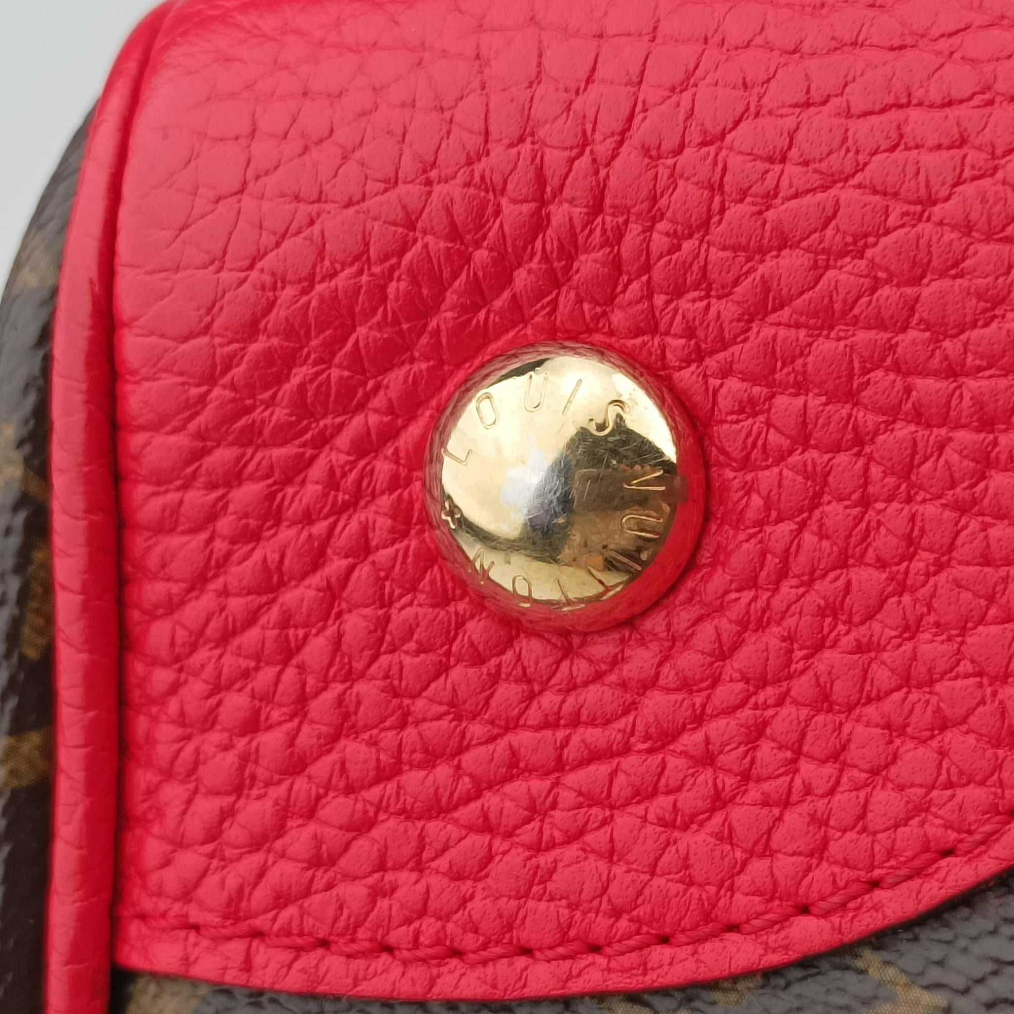 Secondhand Louis Vuitton RETIRO PM brown×CERISE Monogram Canvas×calf leather M40546 shoulderbag | stylenewstar