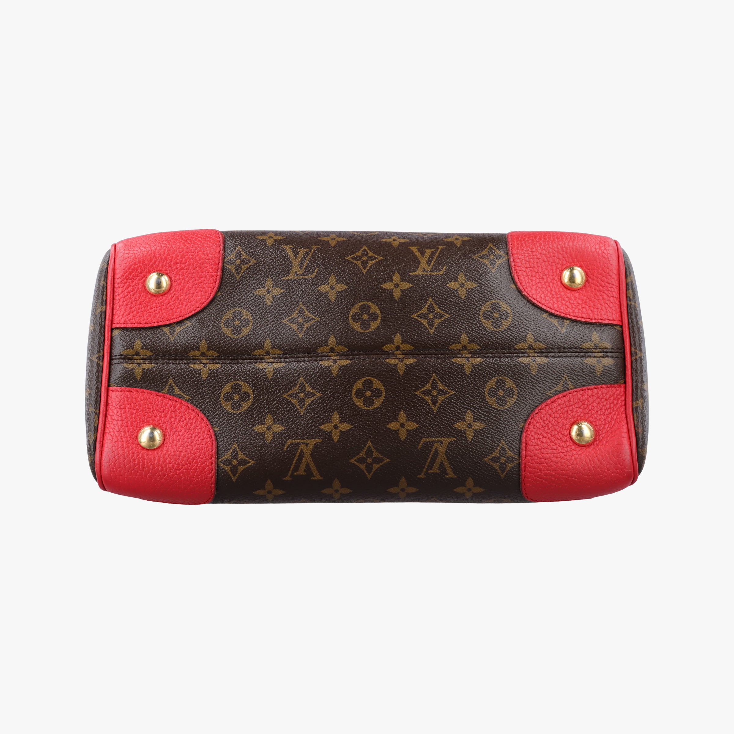 Secondhand Louis Vuitton RETIRO PM brown×CERISE Monogram Canvas×calf leather M40546 shoulderbag | stylenewstar
