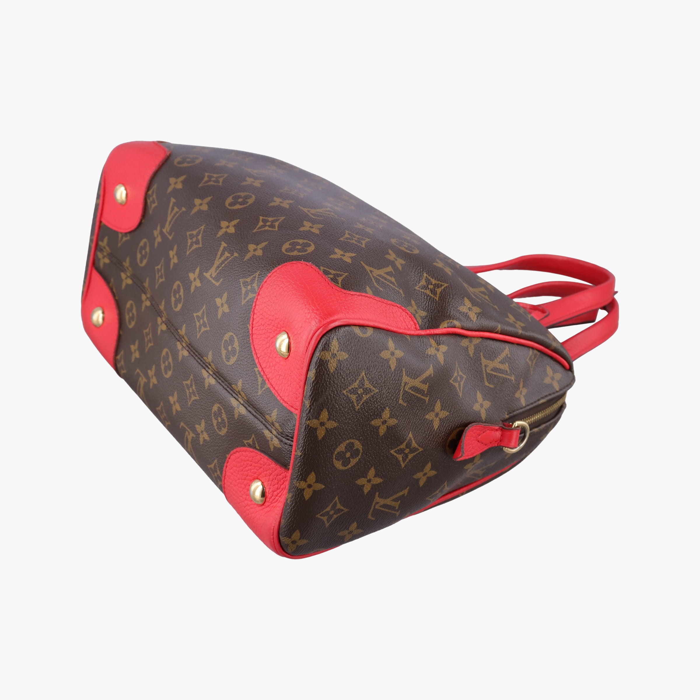 Secondhand Louis Vuitton RETIRO PM brown×CERISE Monogram Canvas×calf leather M40546 shoulderbag | stylenewstar