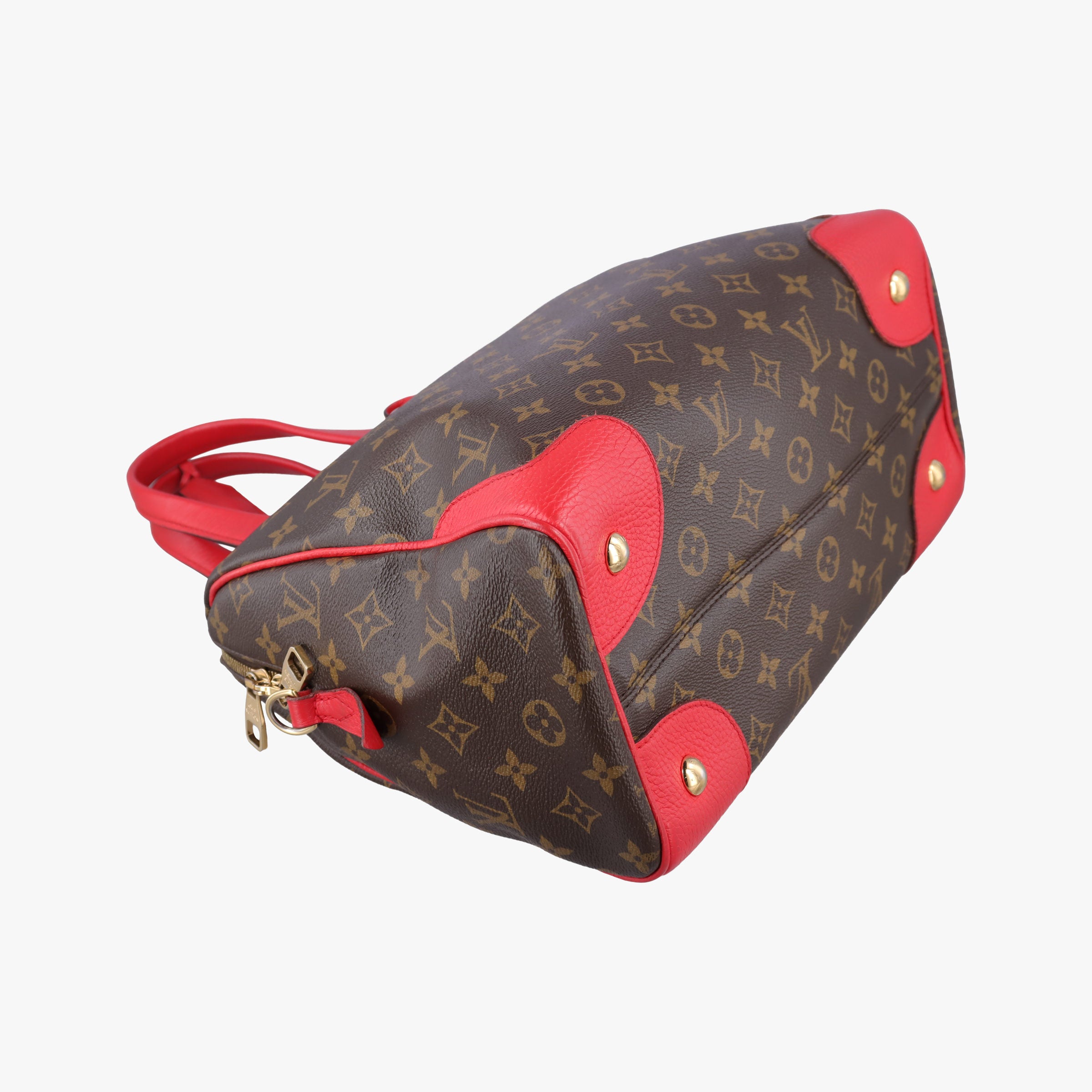 Secondhand Louis Vuitton RETIRO PM brown×CERISE Monogram Canvas×calf leather M40546 shoulderbag | stylenewstar