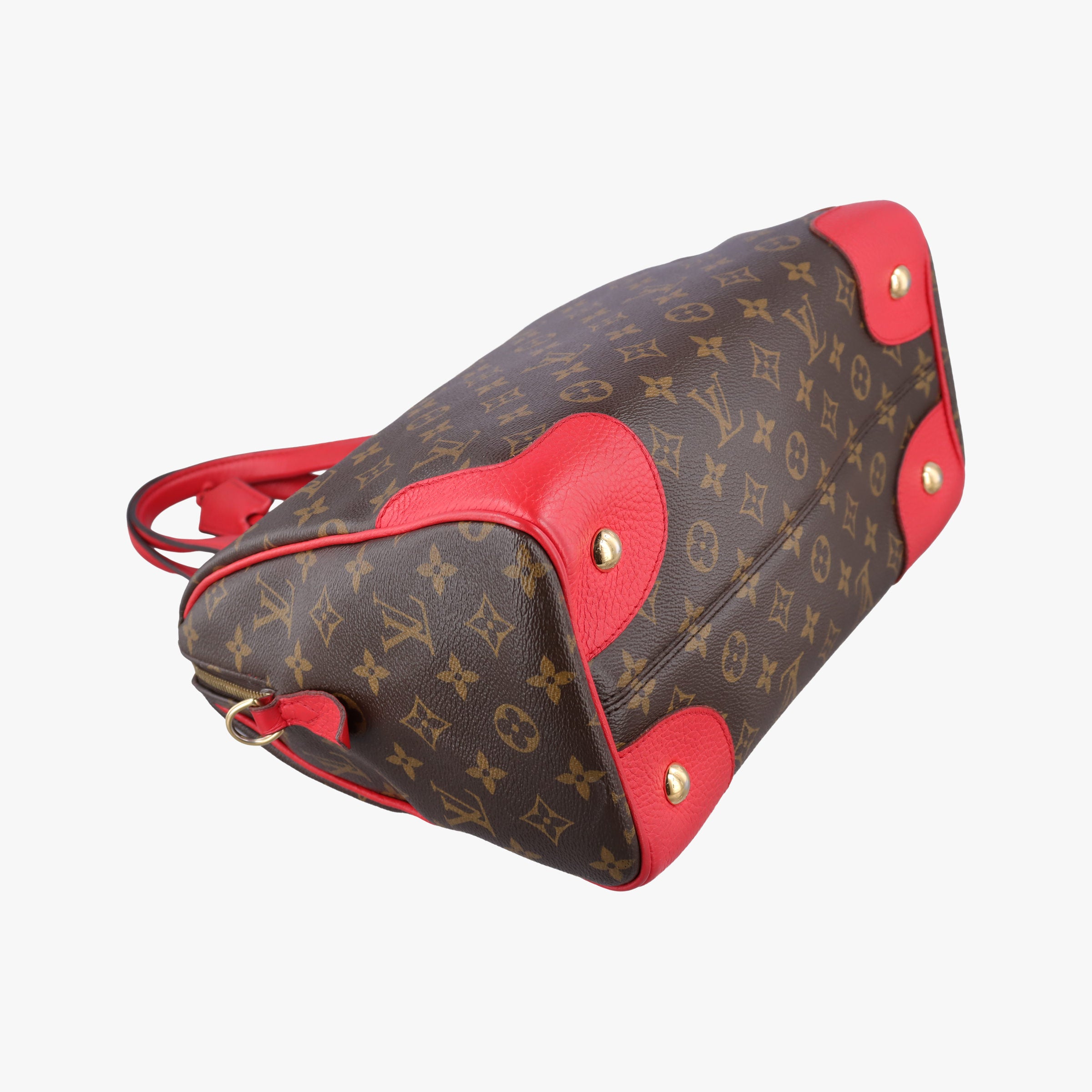 Secondhand Louis Vuitton RETIRO PM brown×CERISE Monogram Canvas×calf leather M40546 shoulderbag | stylenewstar
