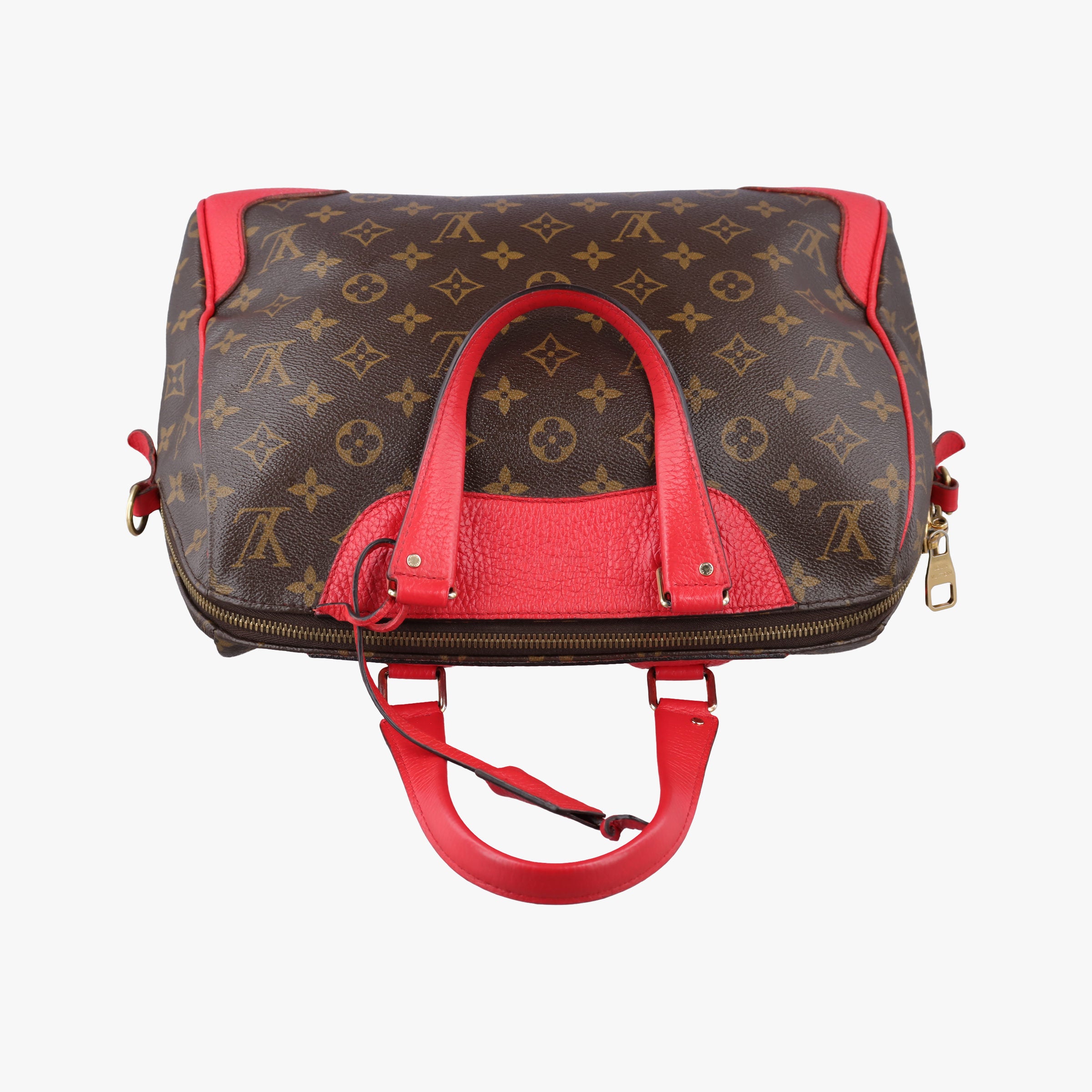 Secondhand Louis Vuitton RETIRO PM brown×CERISE Monogram Canvas×calf leather M40546 shoulderbag | stylenewstar
