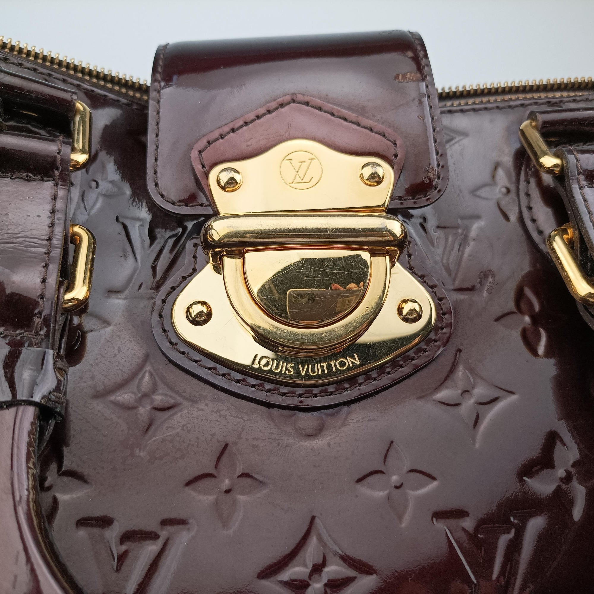 Pre-owned Louis Vuitton MELROSE AVENUE AMARANTE Vernis M93757 handbag | stylenewstar