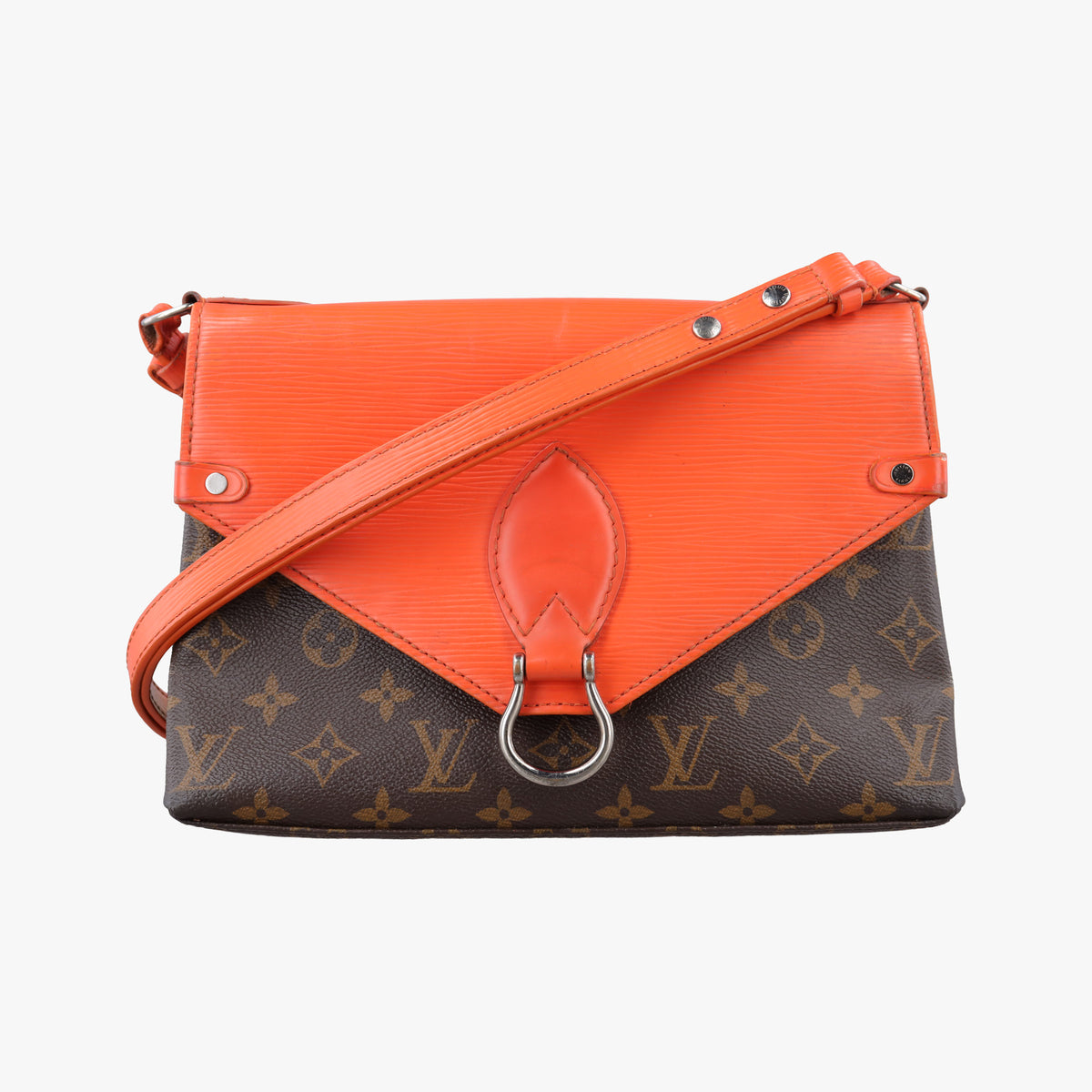 Secondhand Louis Vuitton SAINT MICHEL Monogram/Brown x Orange Monogram Canvas×epi  shoulderbag | stylenewstar