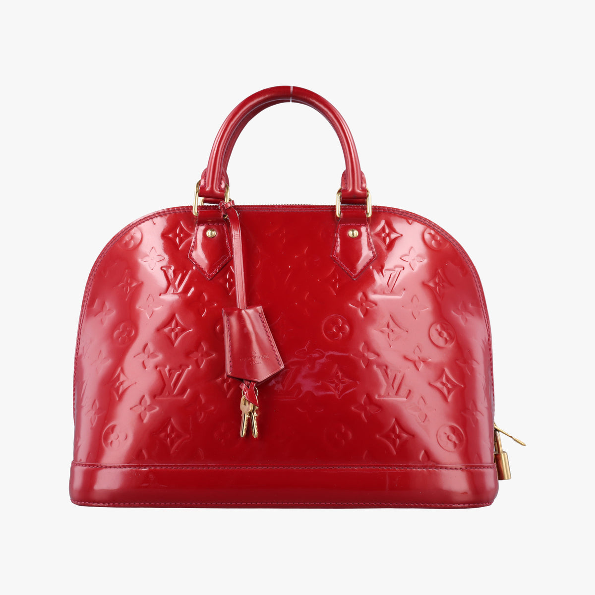 Pre-owned Louis Vuitton Alma PM pomme d'amour Vernis M90096 handbag | stylenewstar