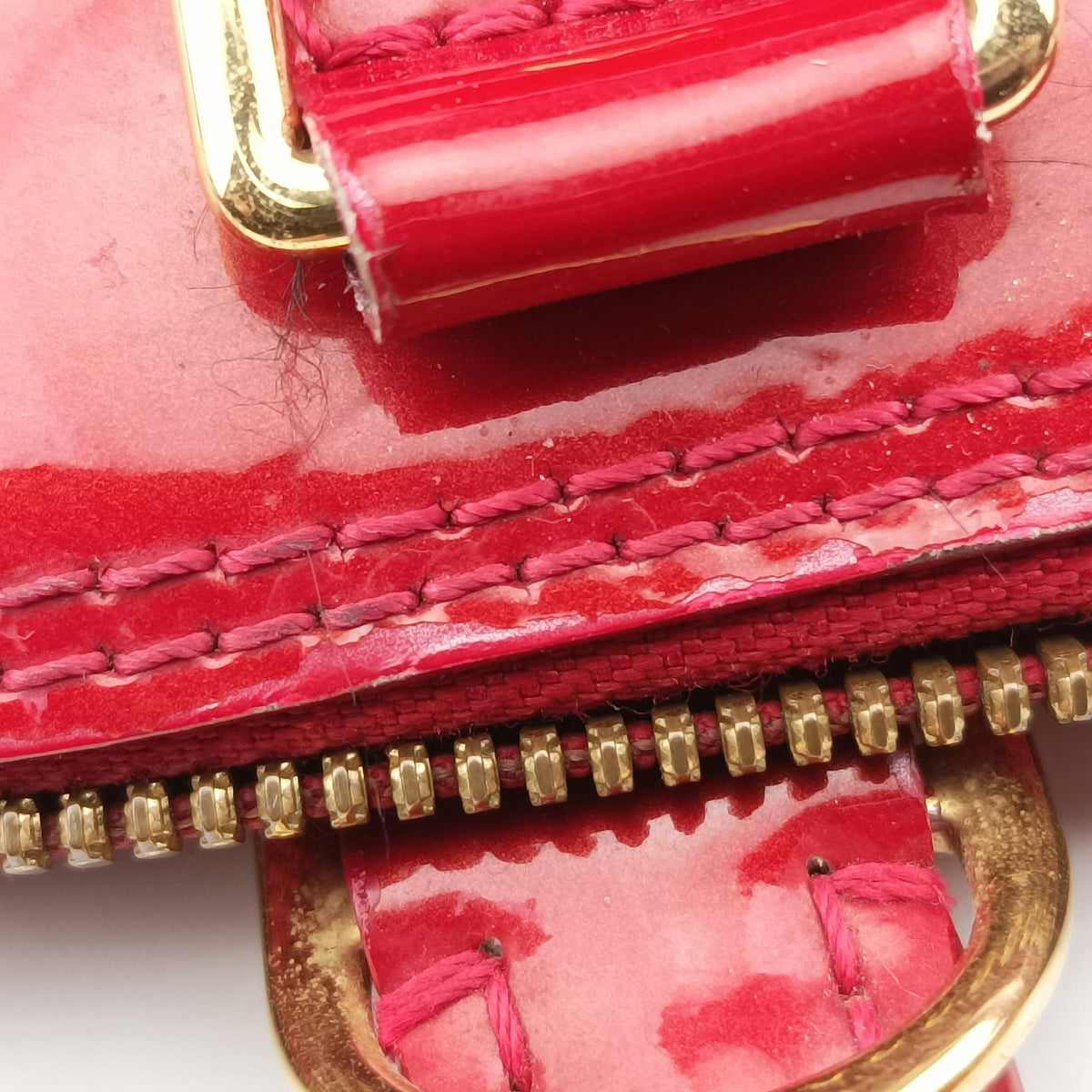 Pre-owned Louis Vuitton Alma PM pomme d'amour Vernis M90096 handbag | stylenewstar
