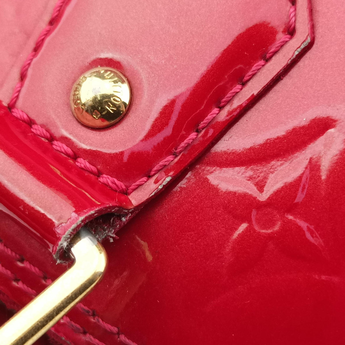 Pre-owned Louis Vuitton Alma PM pomme d'amour Vernis M90096 handbag | stylenewstar