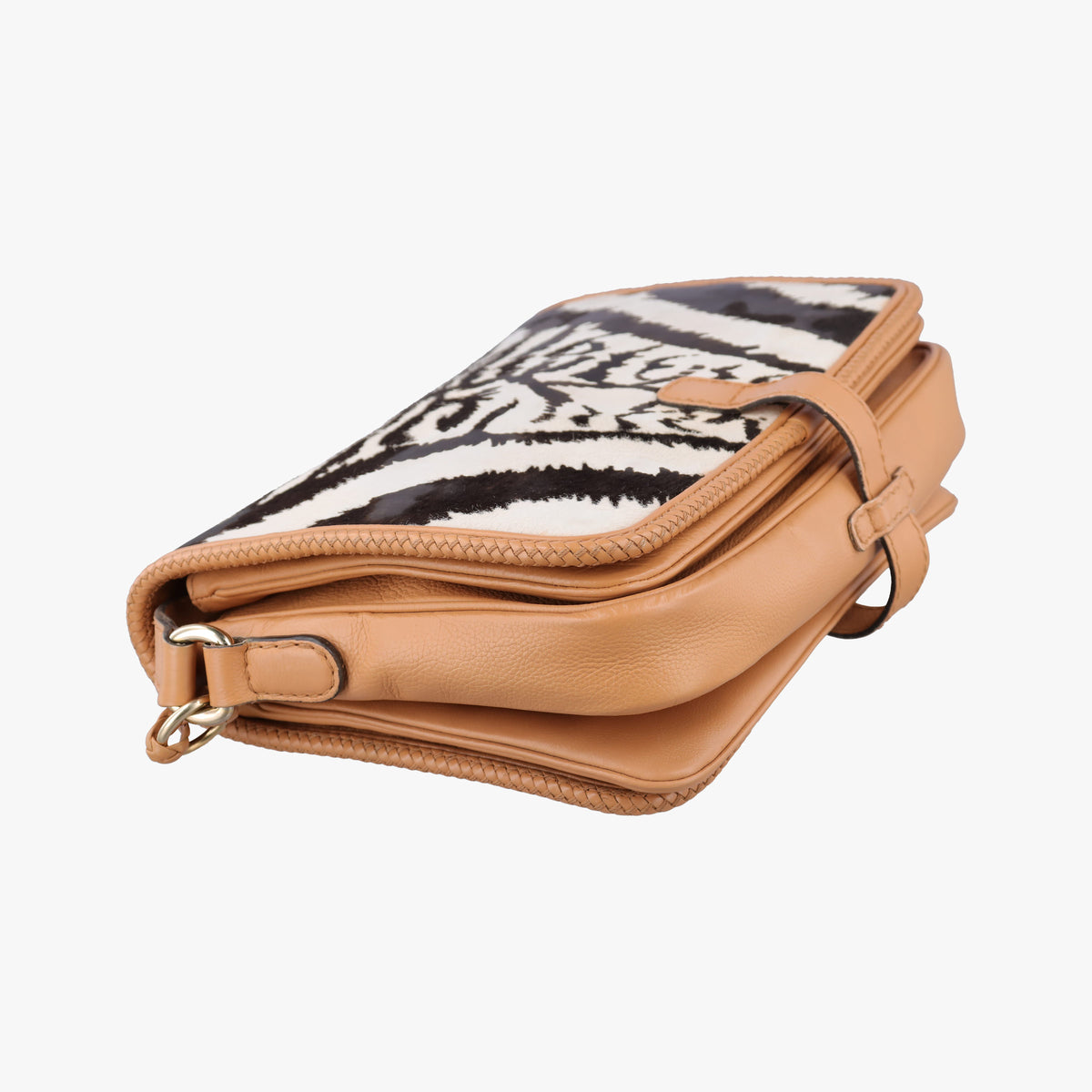 Pre-owned Gucci Marrakech zebra print Beige x Black x White ponyhair×Leather 257024 shoulderbag | stylenewstar