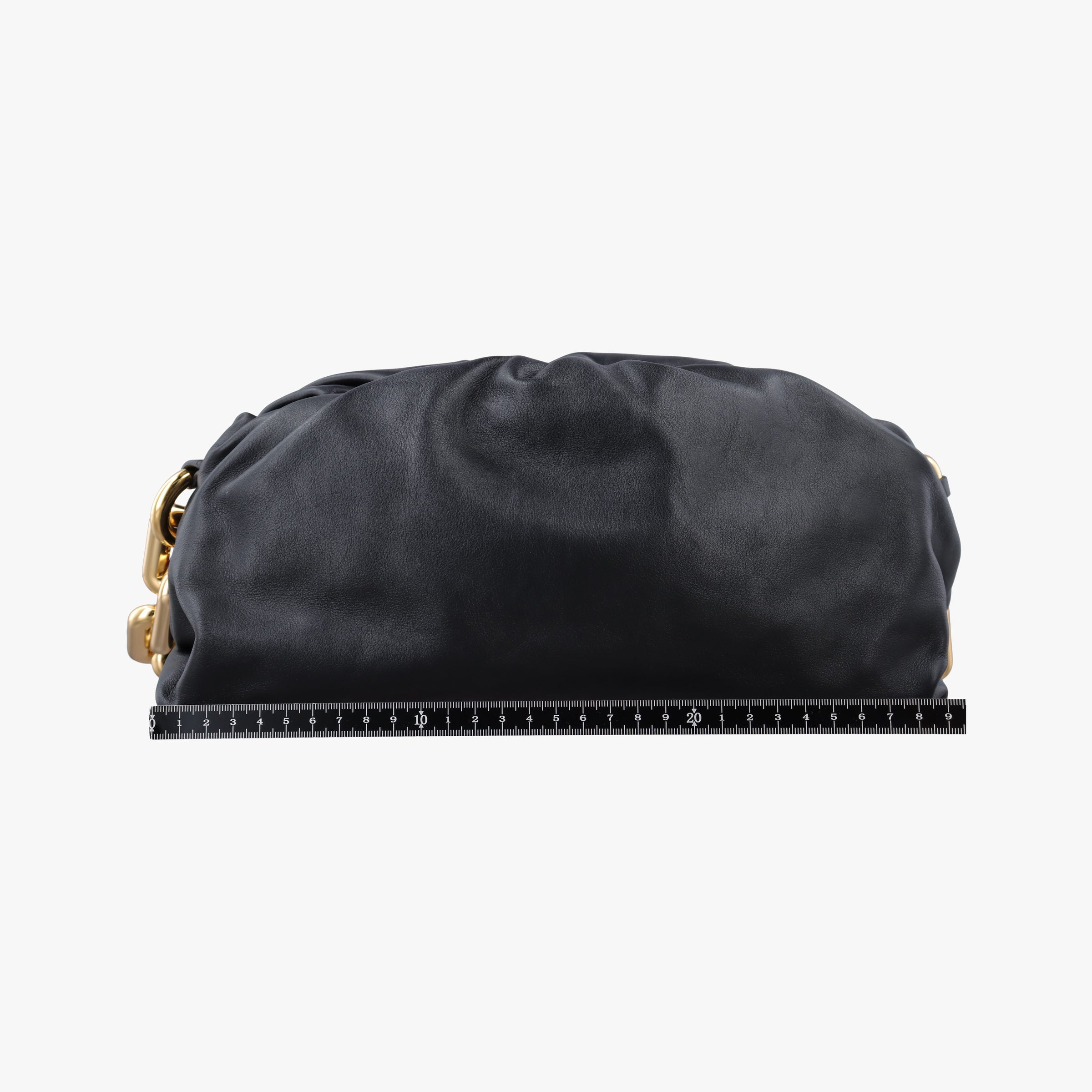 Pre-owned Bottega Veneta THE Chain Pouch Black lambskin  shoulderbag | stylenewstar