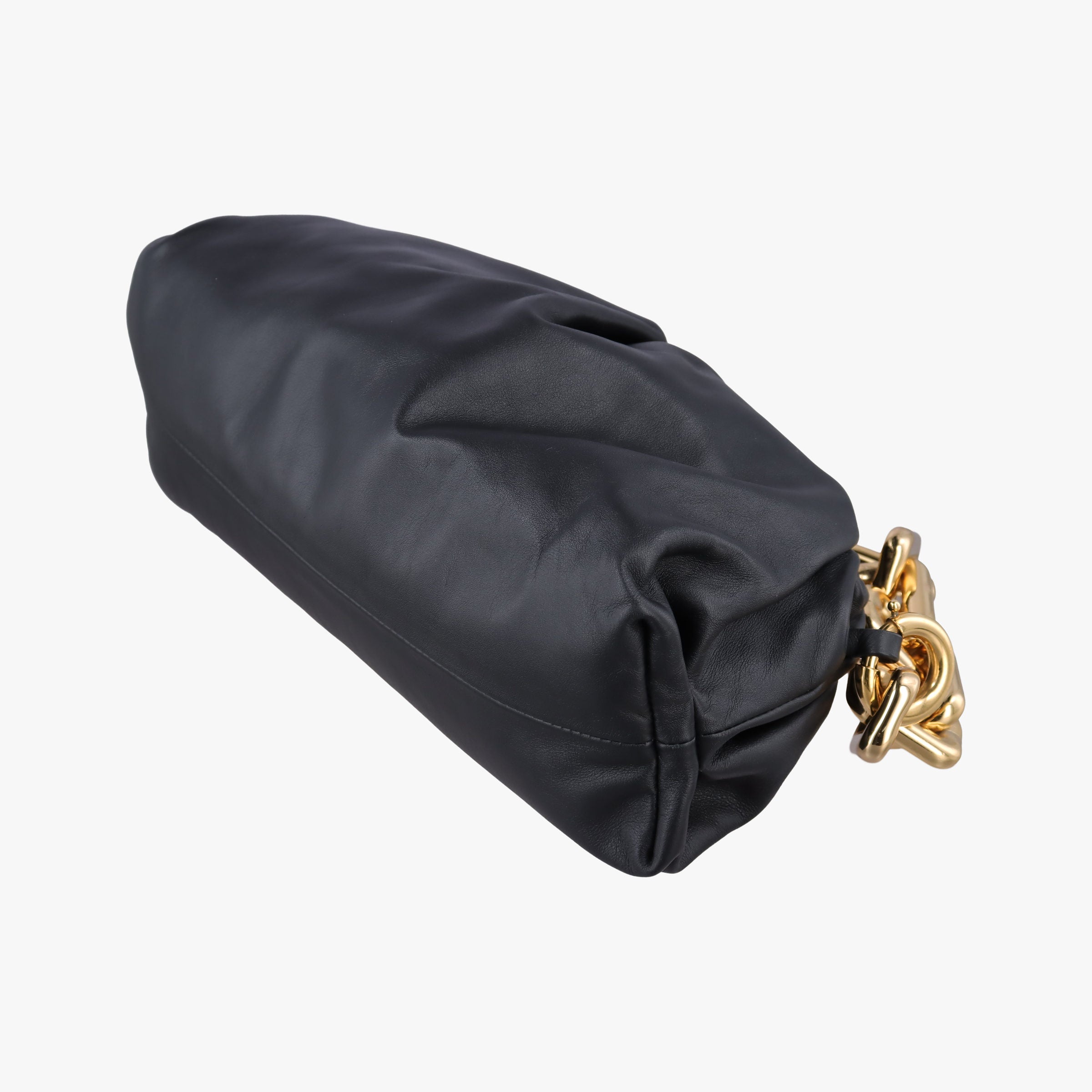 Pre-owned Bottega Veneta THE Chain Pouch Black lambskin  shoulderbag | stylenewstar