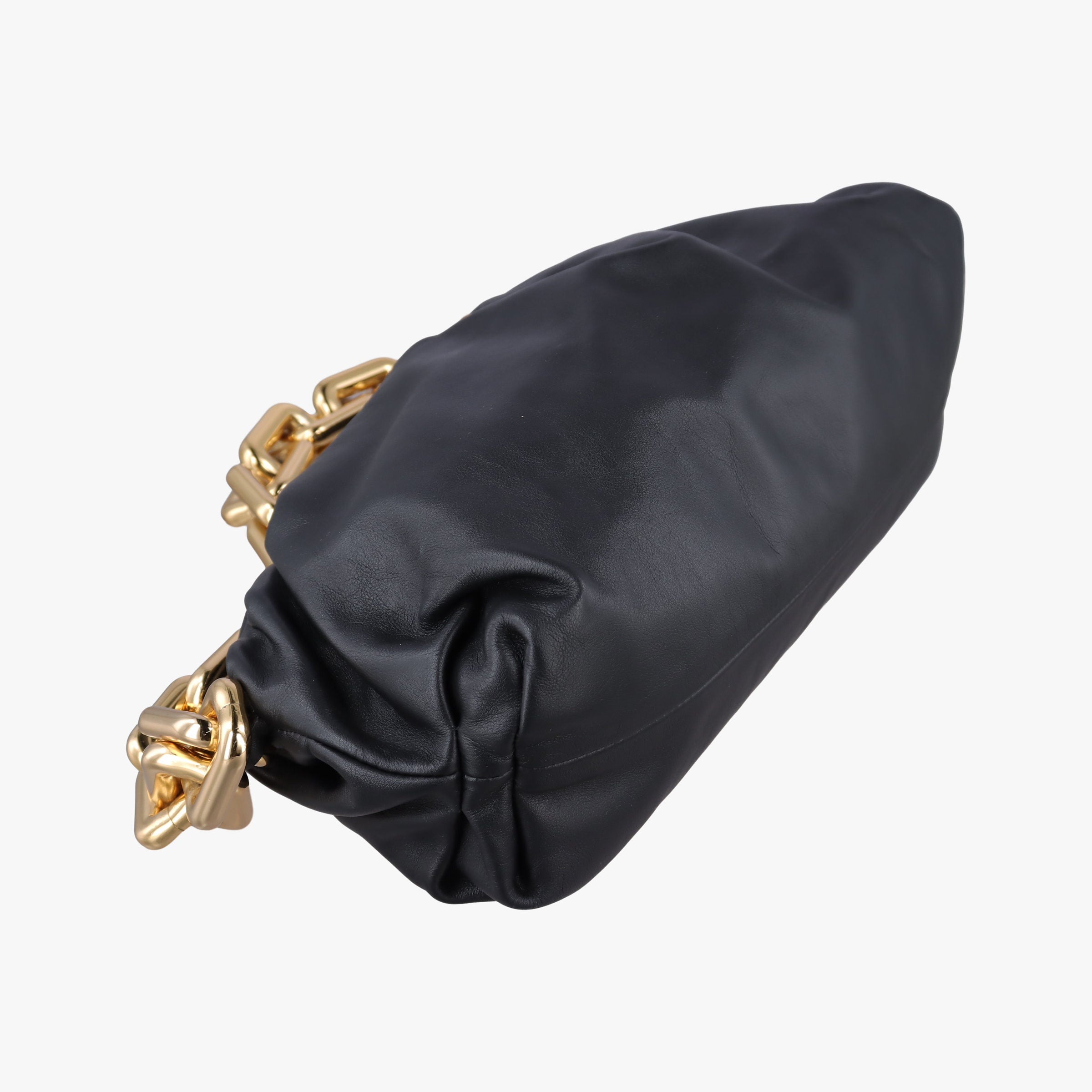 Pre-owned Bottega Veneta THE Chain Pouch Black lambskin  shoulderbag | stylenewstar