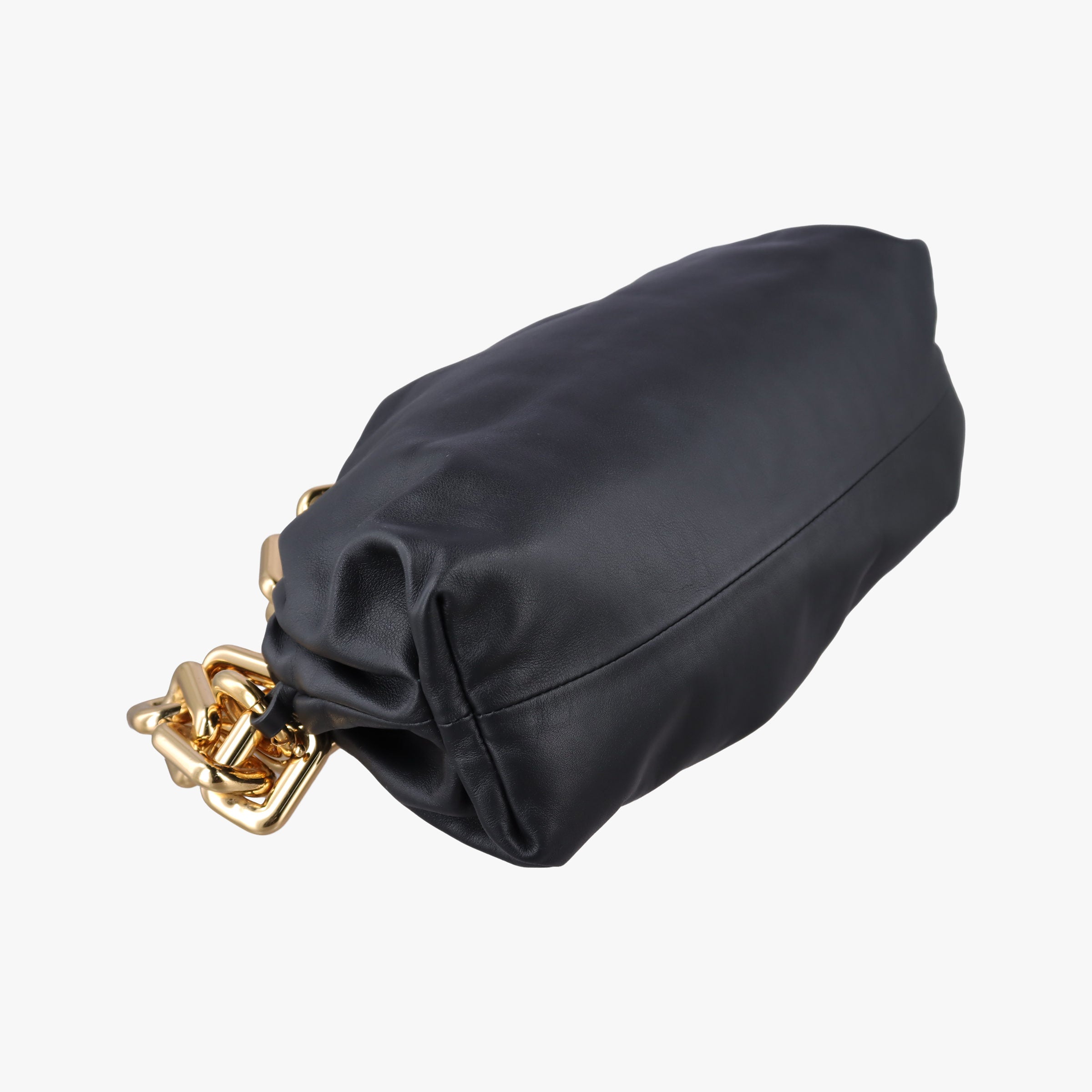 Pre-owned Bottega Veneta THE Chain Pouch Black lambskin  shoulderbag | stylenewstar