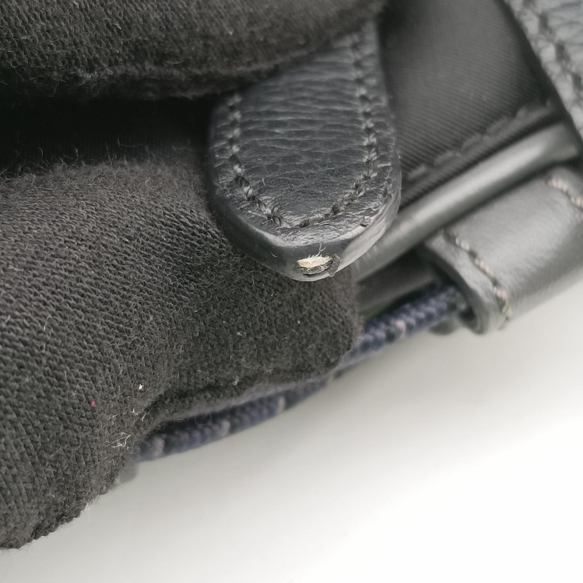 Secondhand Christian Dior saddle Black Leather×Nylon  shoulderbag | stylenewstar