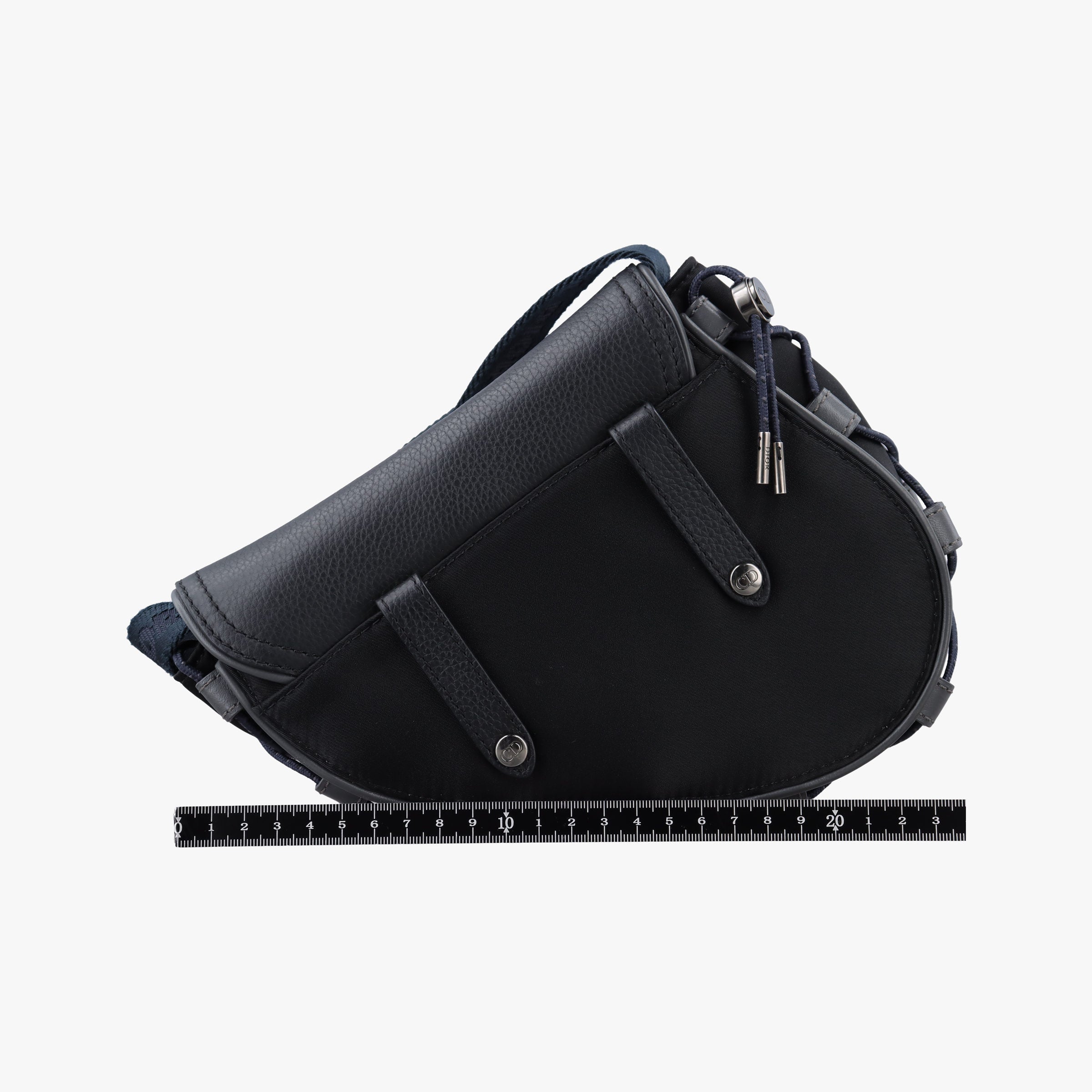 Secondhand Christian Dior saddle Black Leather×Nylon  shoulderbag | stylenewstar